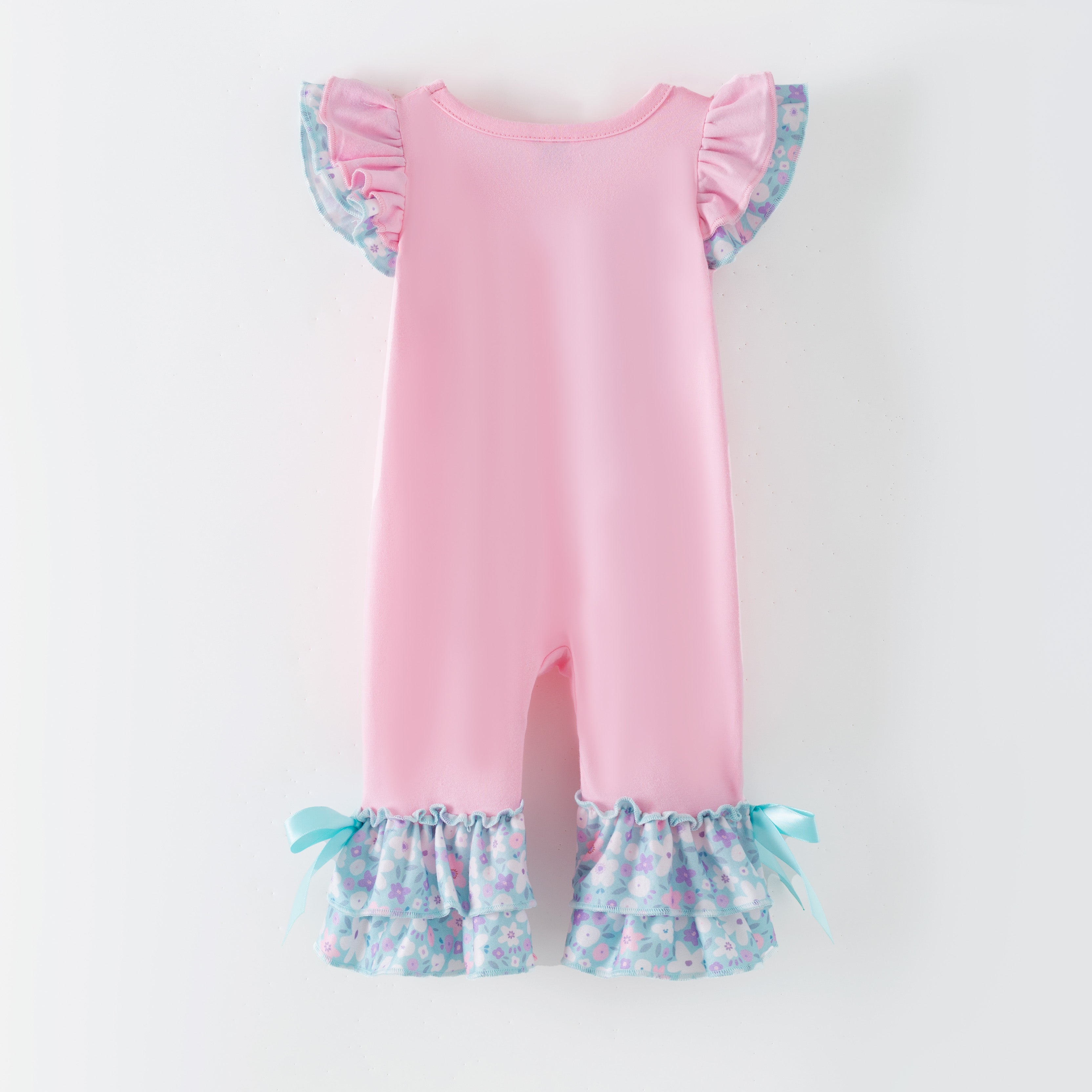 （In Stock）Girls Spring&Summer GOD is good Applique Ruffle Set&Romper