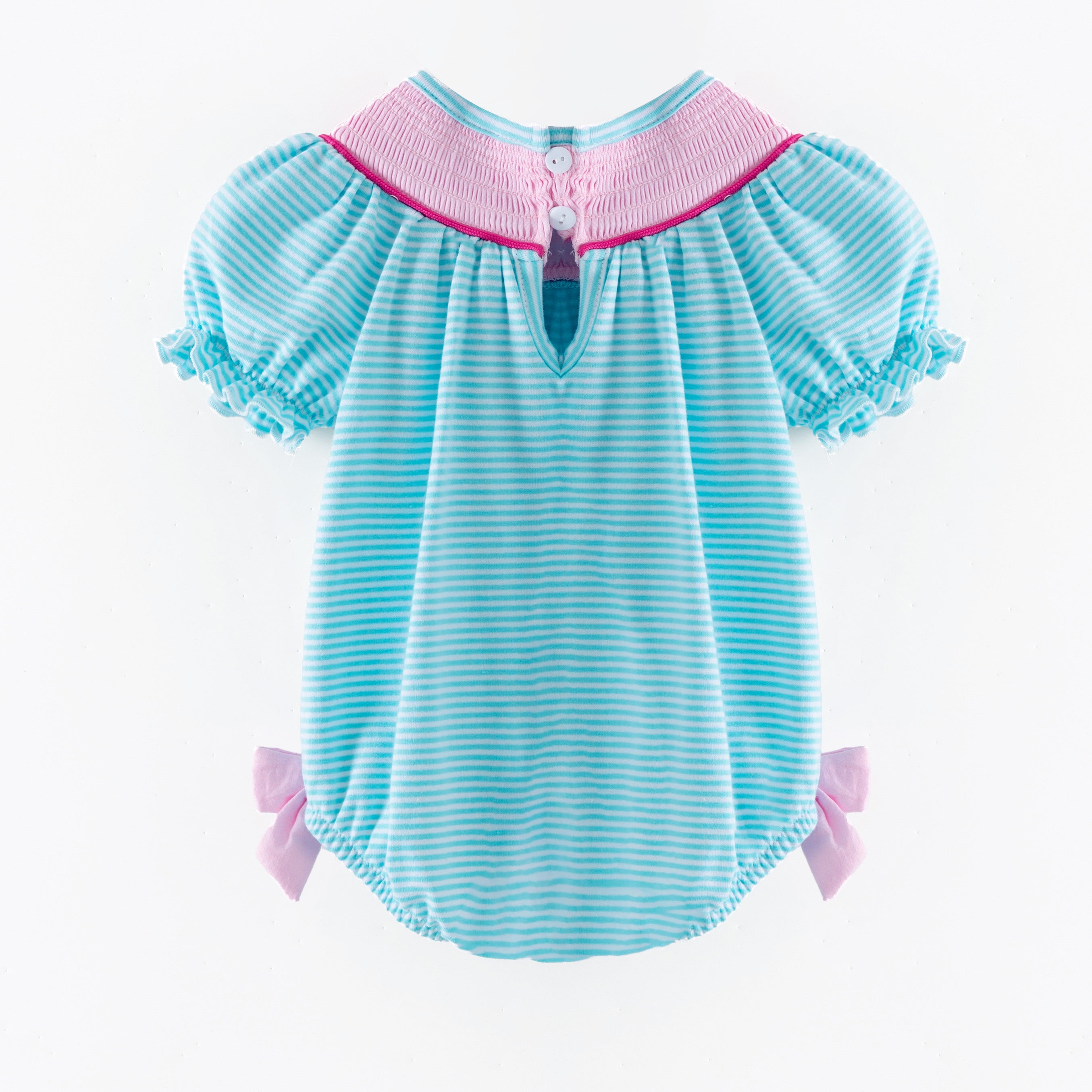 （In Stock）Sisters Spring&Summer Bow Embroidery Smocked Dress&Romper
