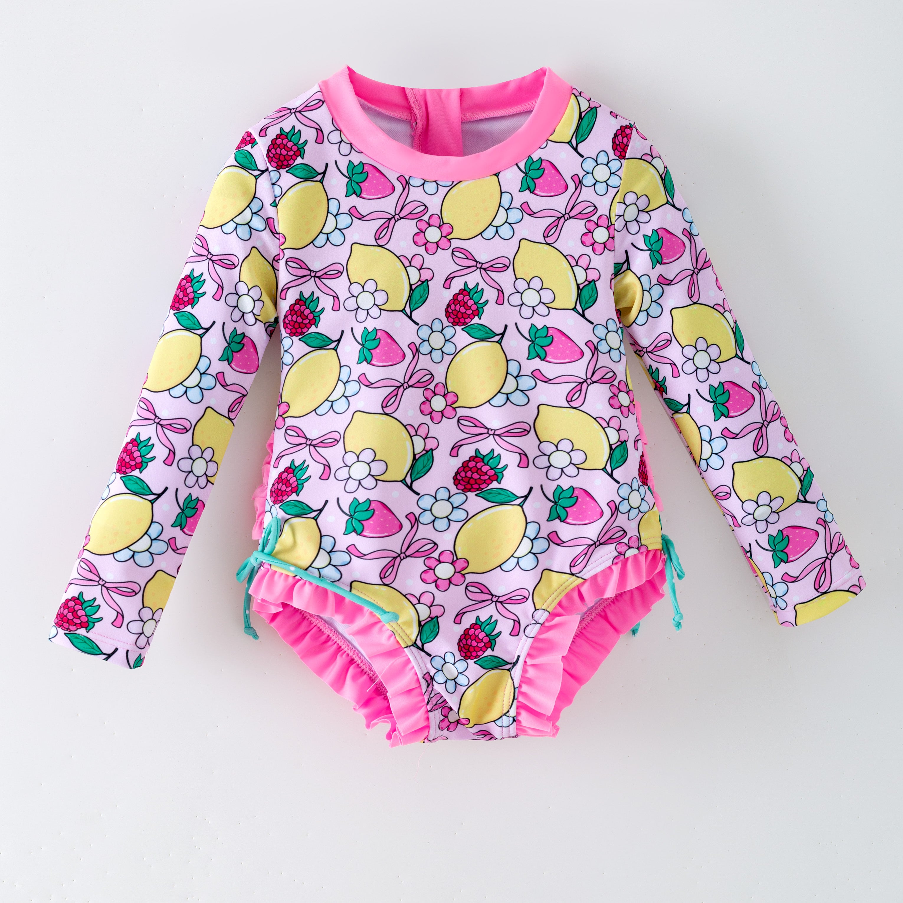 （In Stock）Girls Summer Lemon Print Swimsuit