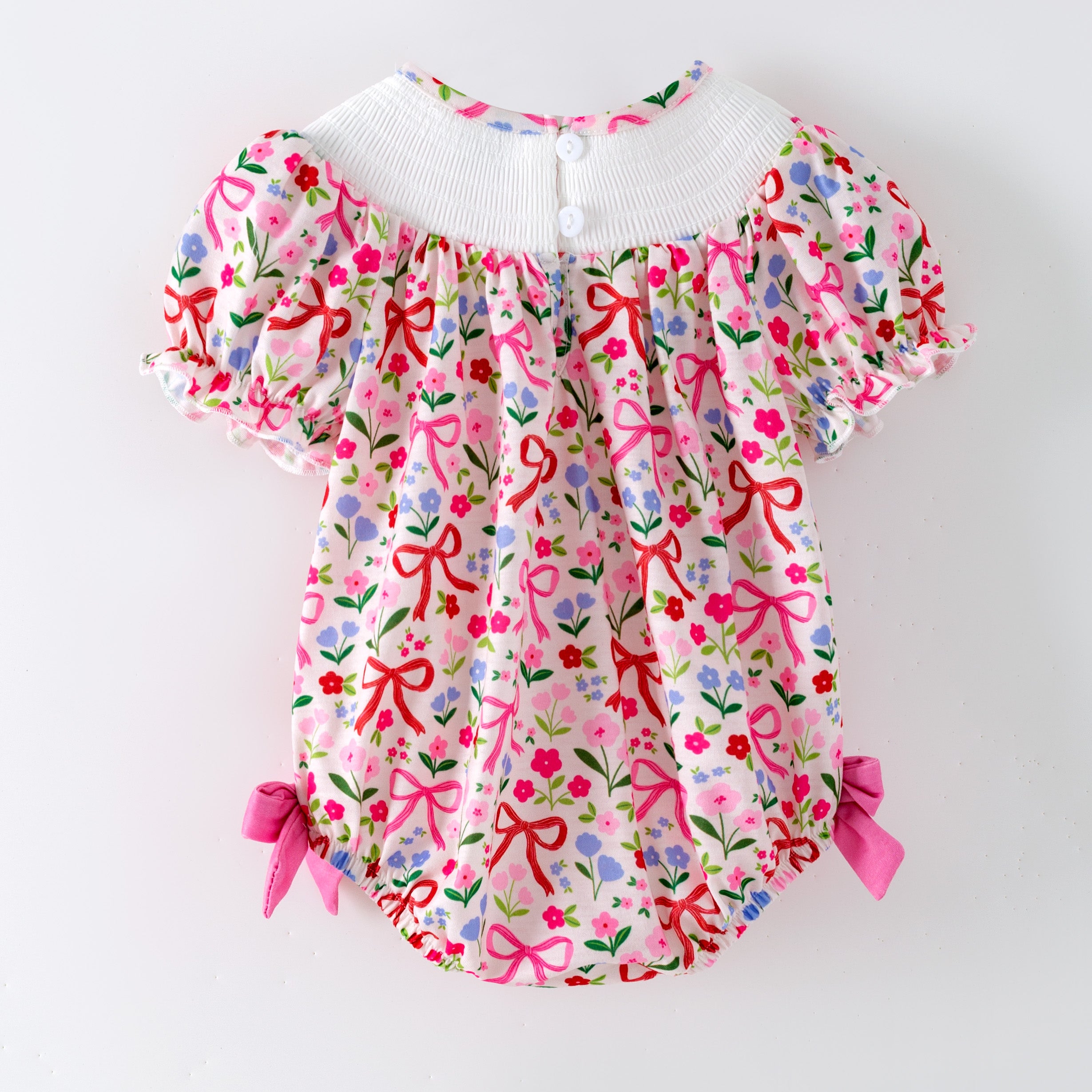 （In Stock）Toddler Girls Easter Cross Embroidery Smocked Romper