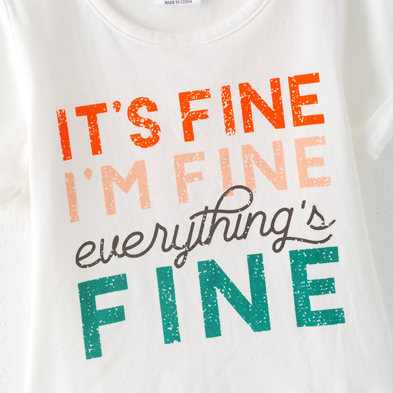 （In Stock）Girls Spring and Summer FINE Print Cotton Top
