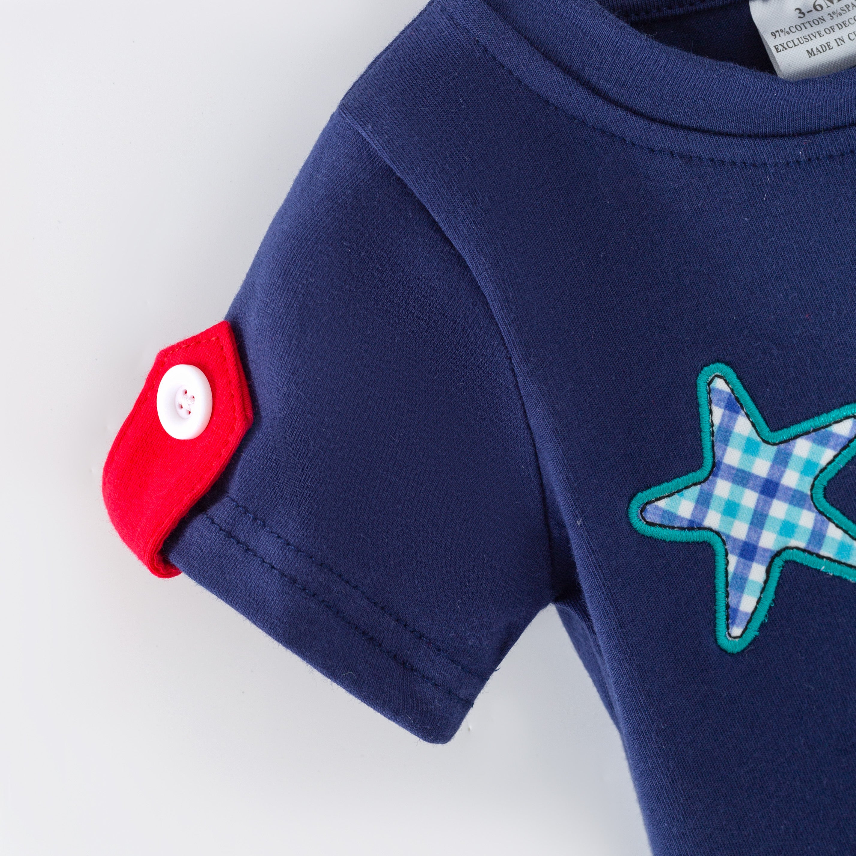 （In Stock）Brothers Summer Seaside Applique Shorts Set&Romper