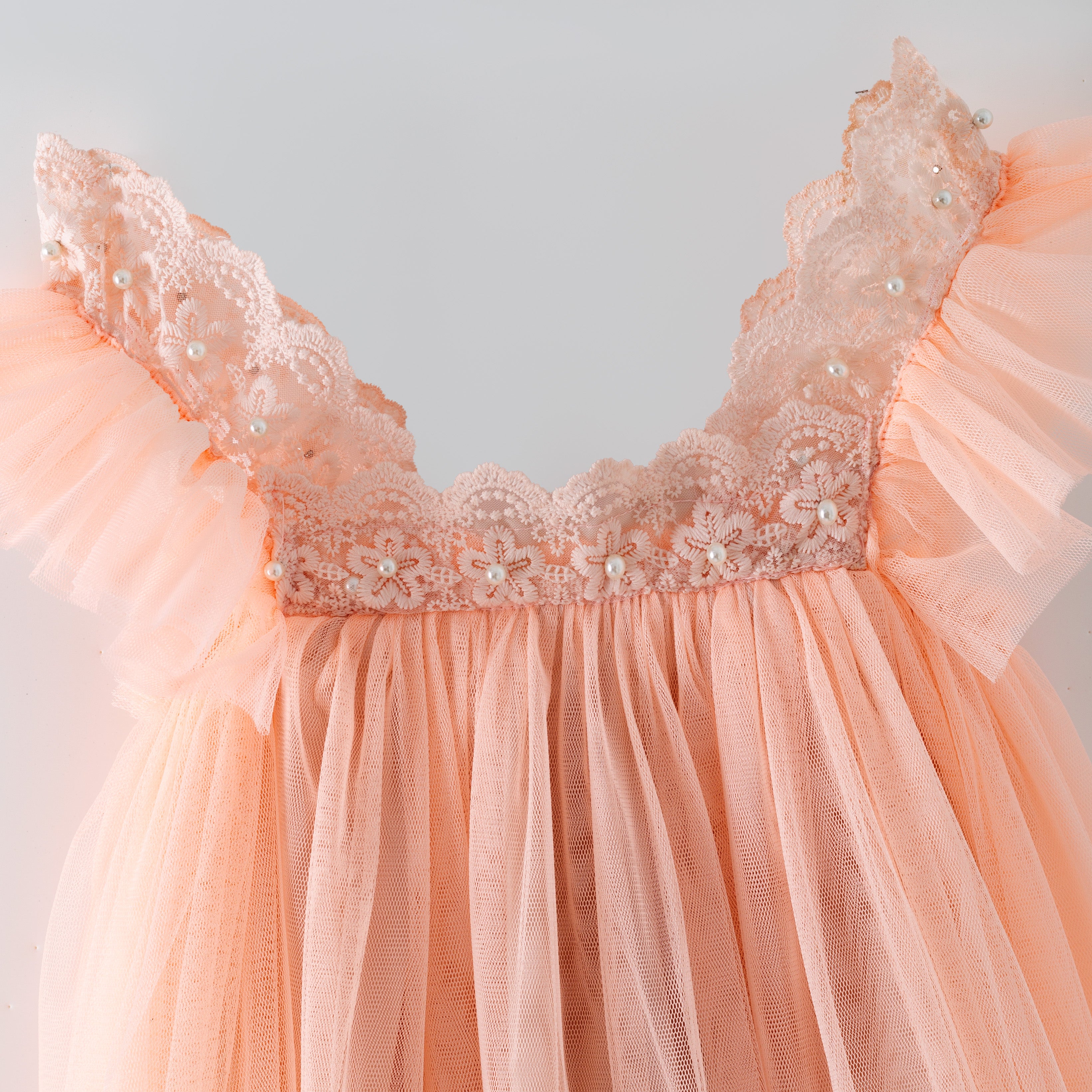 （In Stock）Girls Spring&Summer Coral Tulle Dress