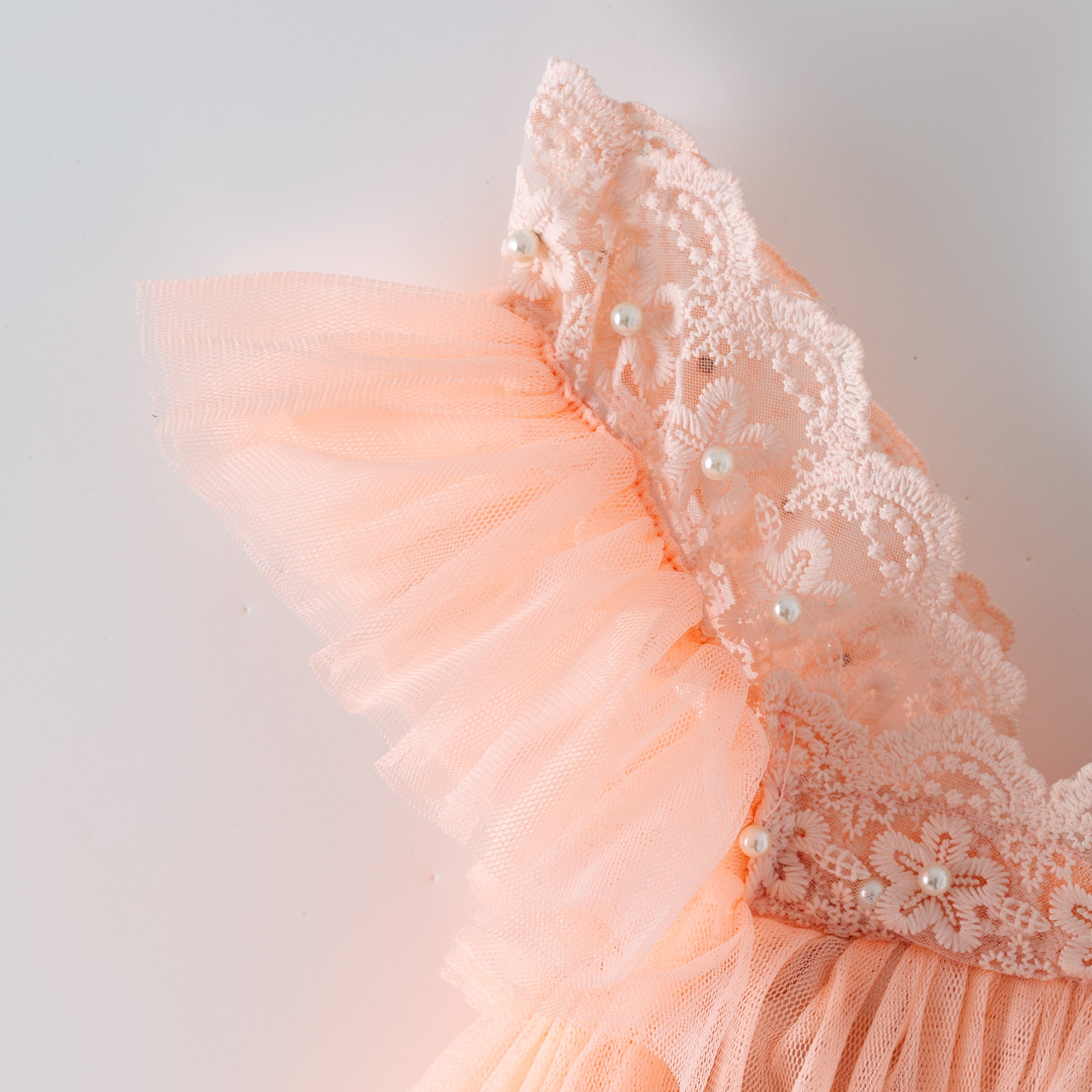 （In Stock）Girls Spring&Summer Coral Tulle Dress