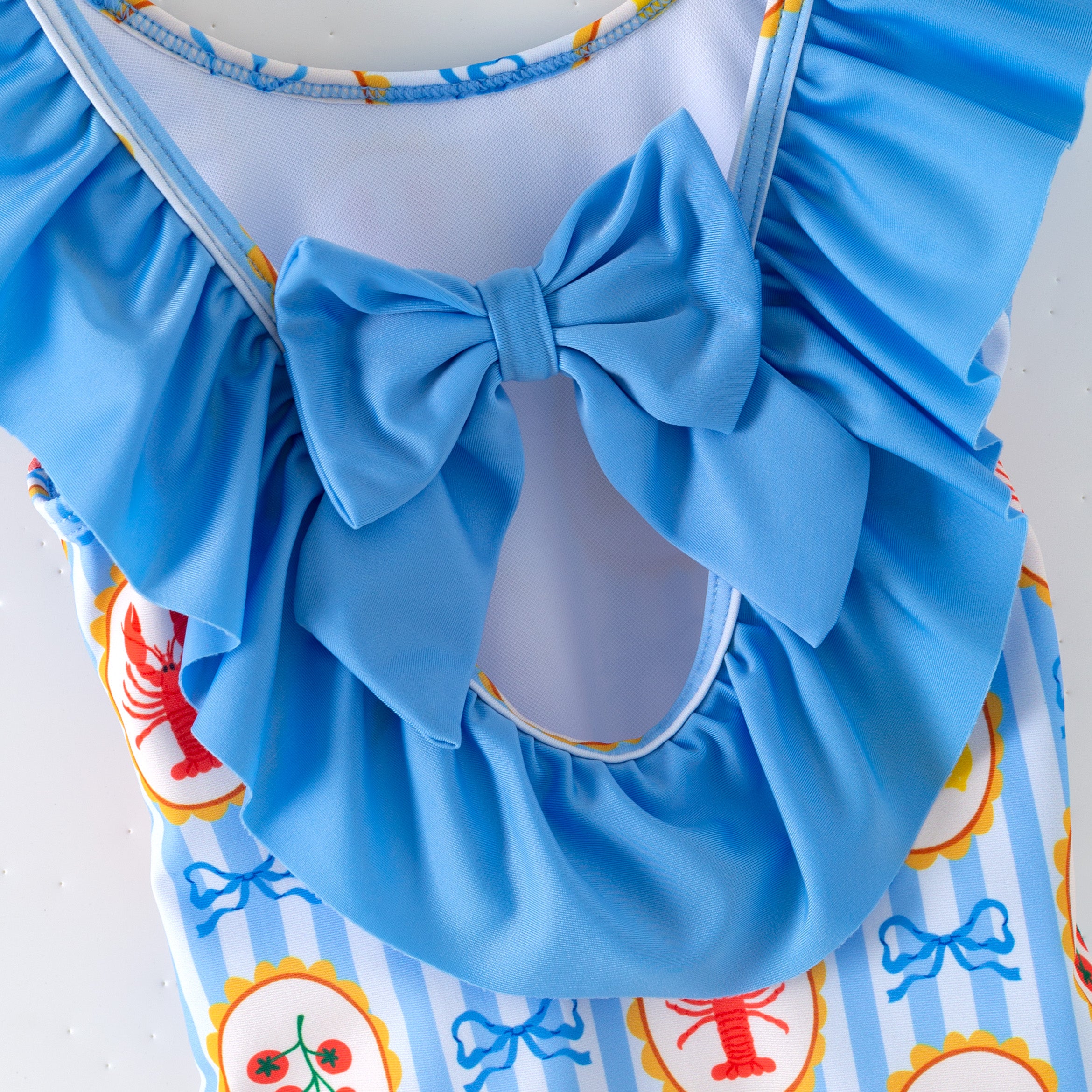 （In Stock）Girls Summer Print Ruffle Swimsuit