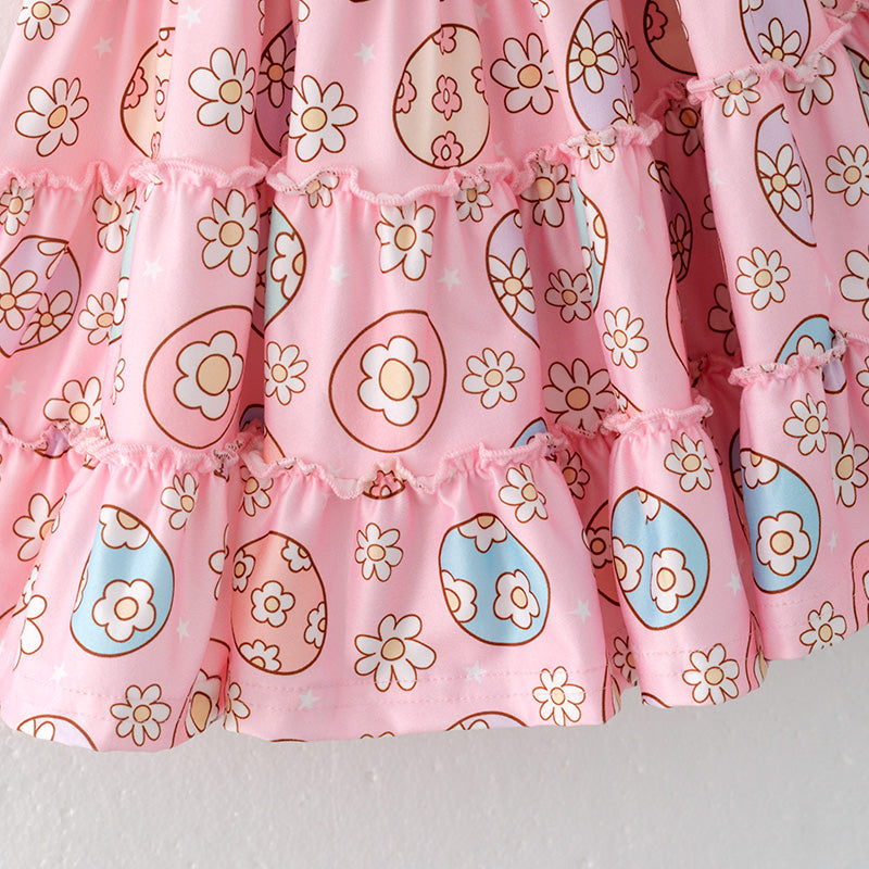 （In Stock）Girls Easter Print Smocked Dress