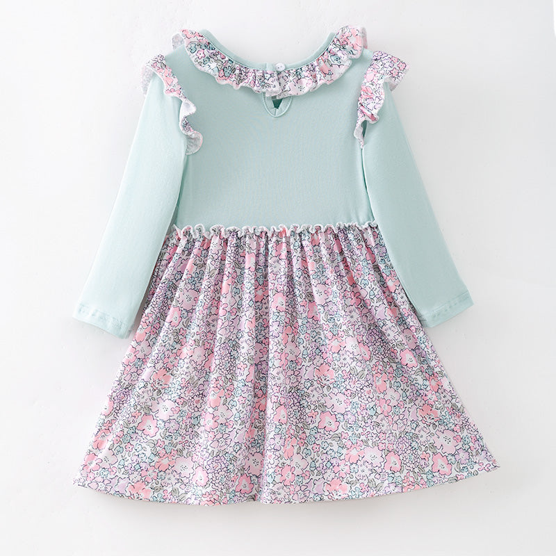 （In Stock）Girls Thanksgiving Scarecrow Applique Dress
