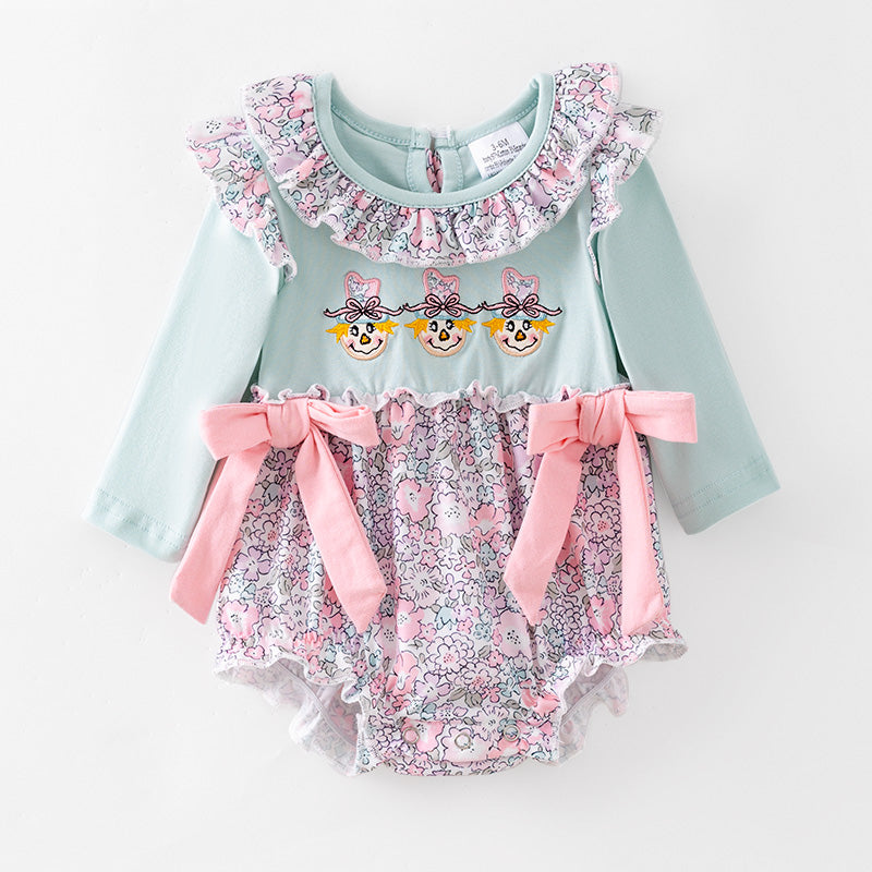 （In Stock）Toddler Girls Thanksgiving Scarecrow Applique Romper