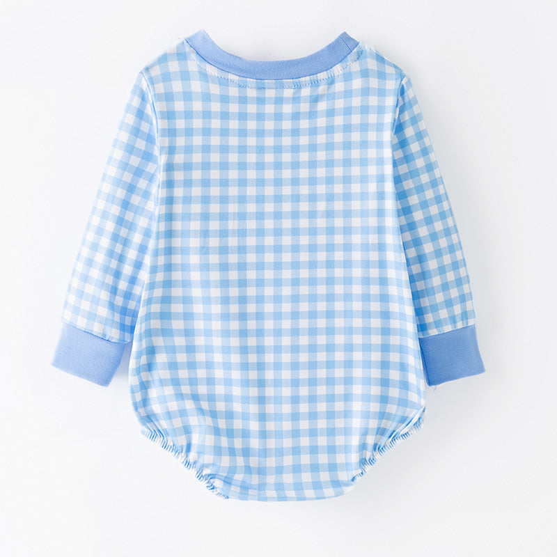 （In Stock）Toddler Boys Christmas Embroidery Smocked Romper