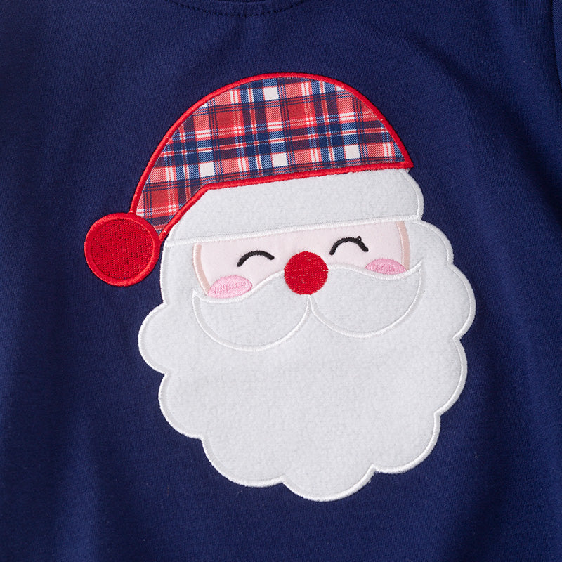 （In Stock）Boys Christmas Santa Claus Applique Cotton Sweatshirt