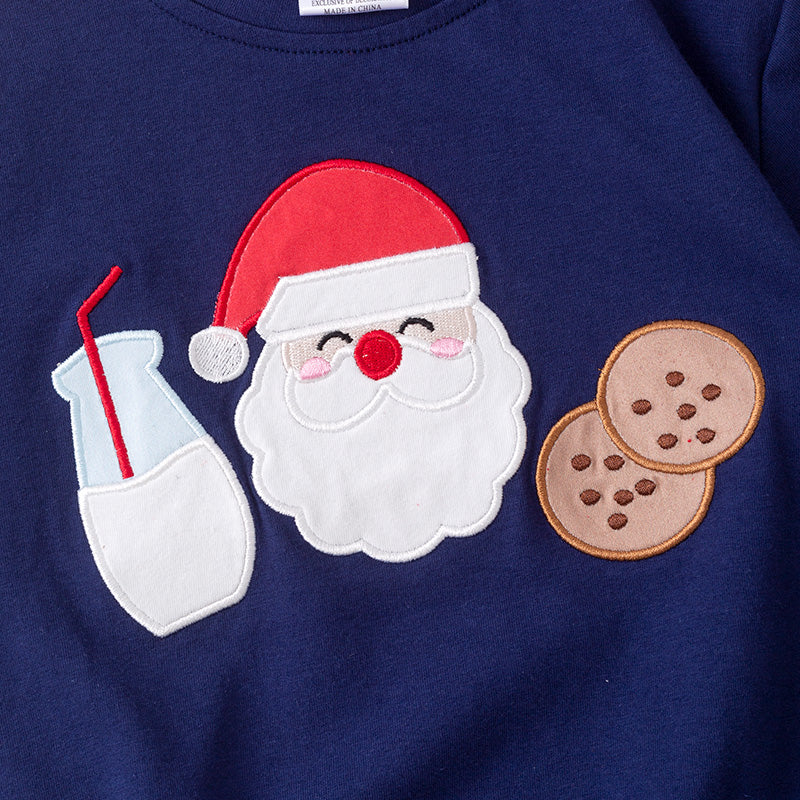 （In Stock）Boys Christmas Santa Claus Applique Outfit Set