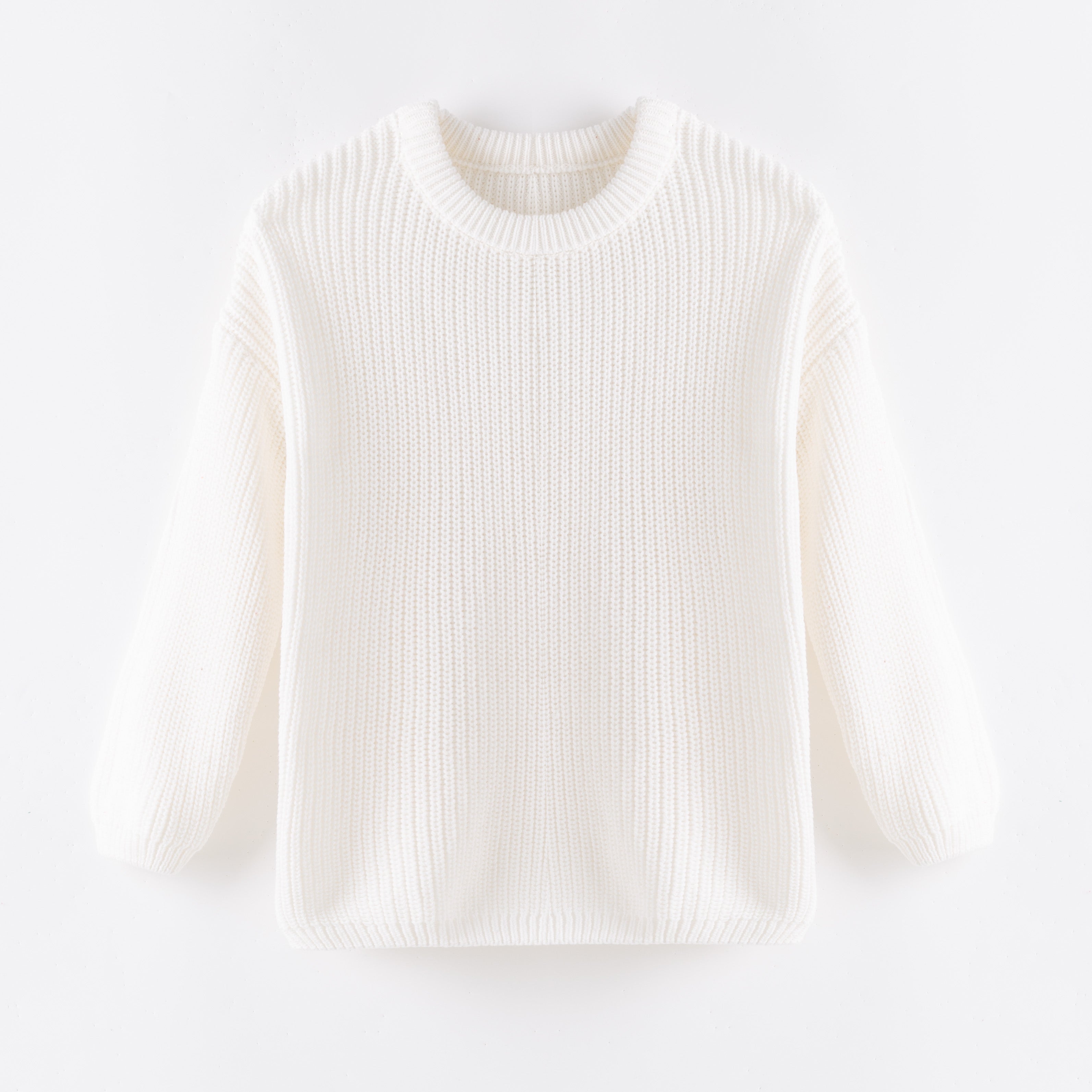 （In Stock+Pre Order）Girls Fall&Winter White Solid Color Custom Embroidery Sweater