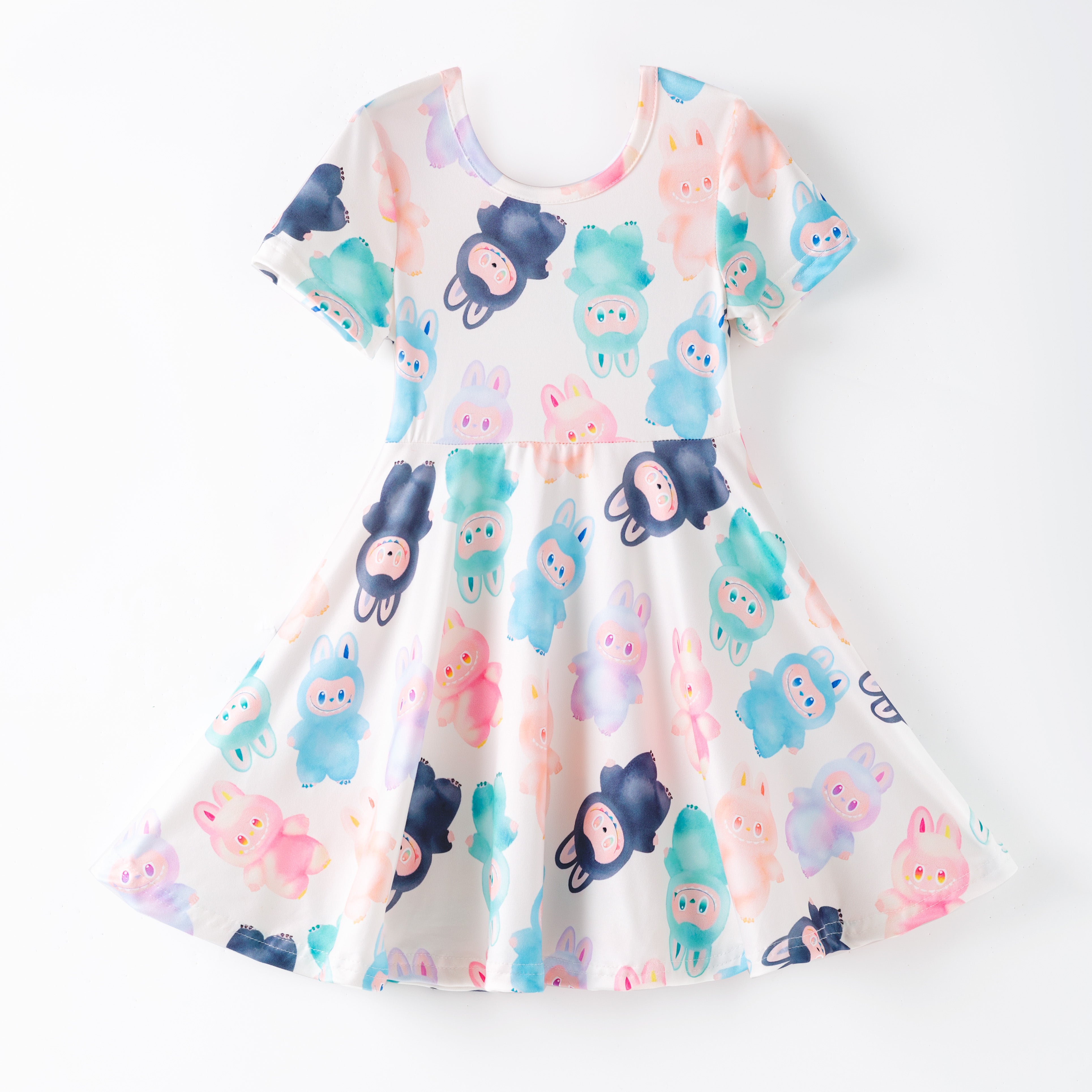 （Prepack Zone）Girls Summer Cartoon Print Dress