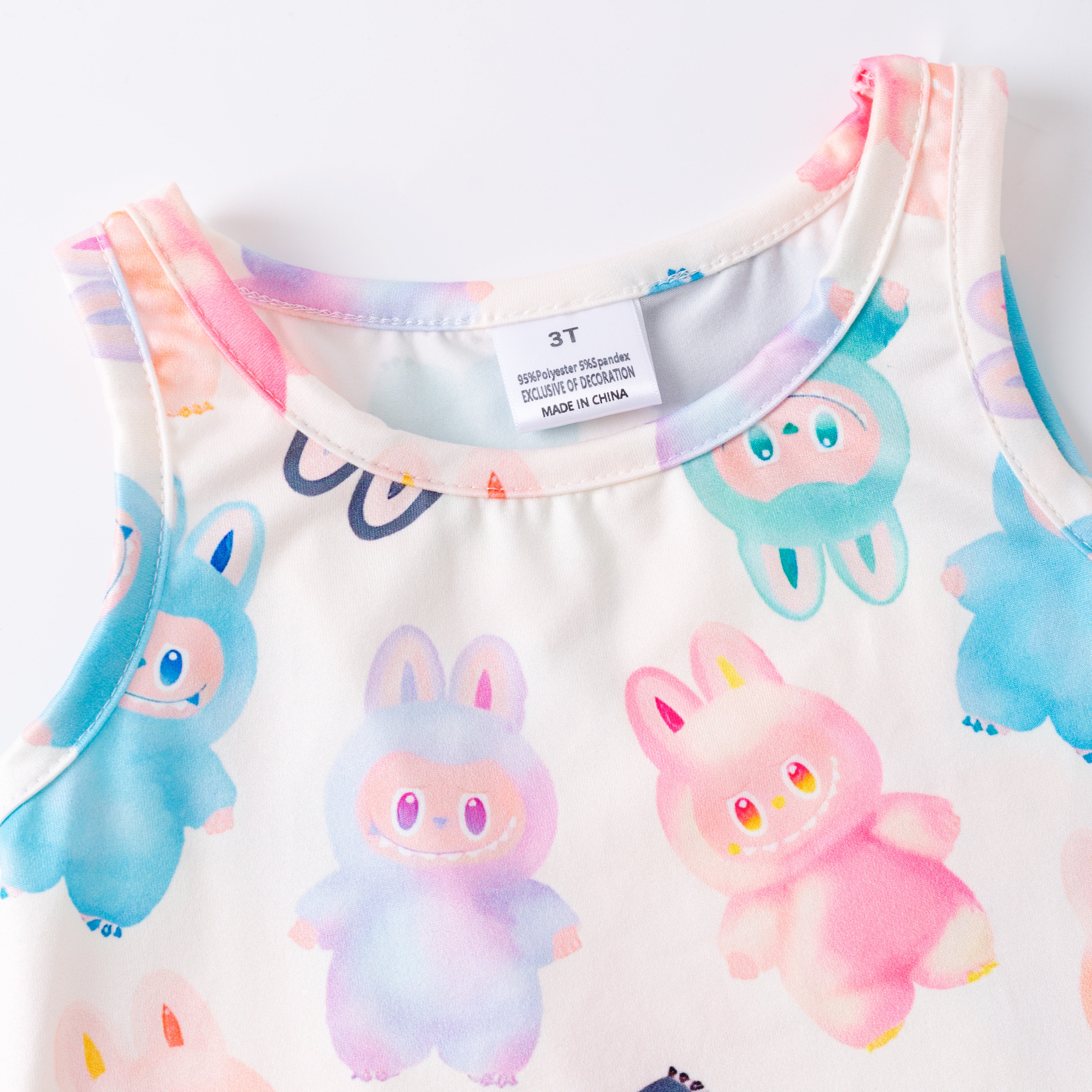 （Pre Order）Girls Summer Cartoon Print Dress&Set