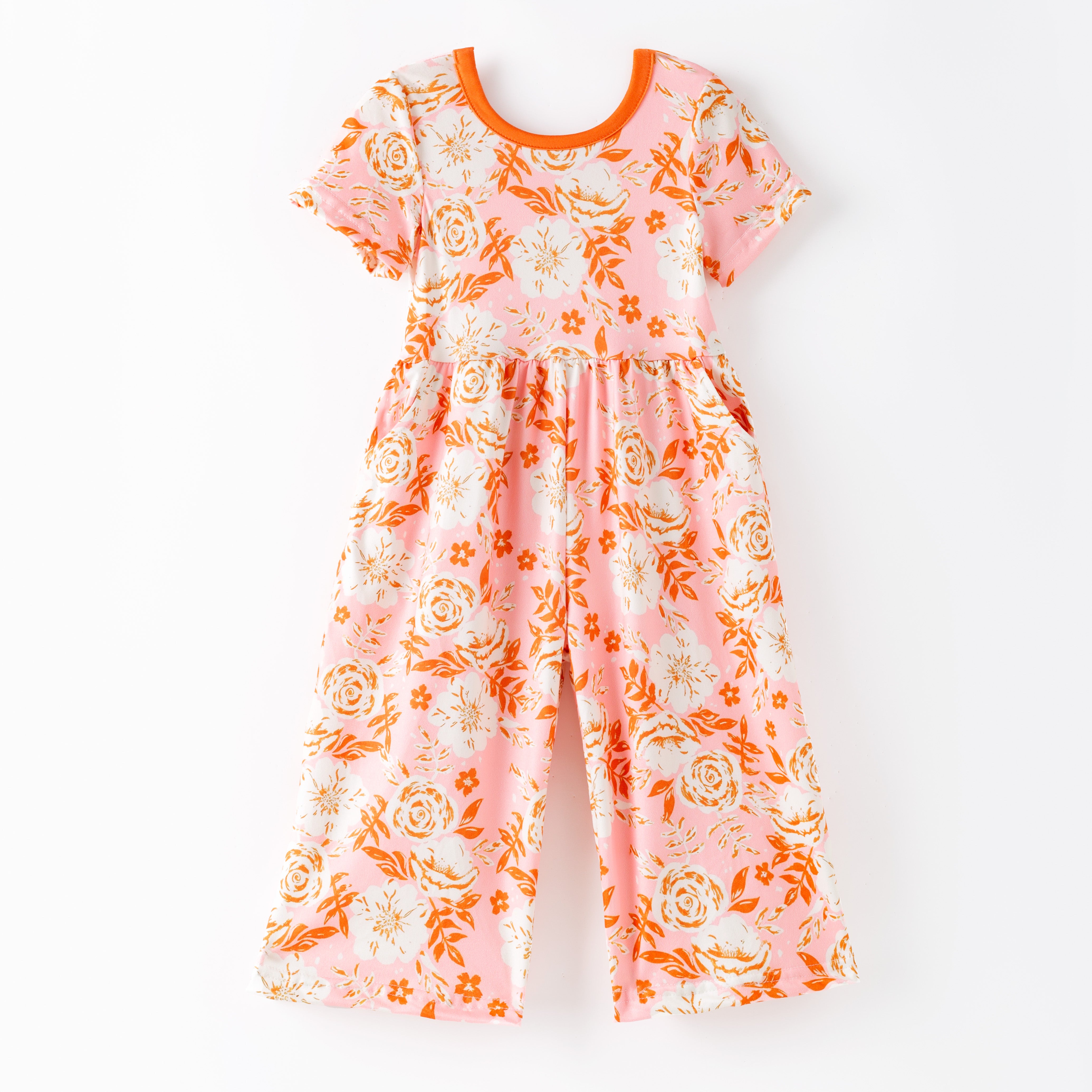 （Pre Order）Mommy＆Me Fall Floral Print Jumpsuit with Pockets