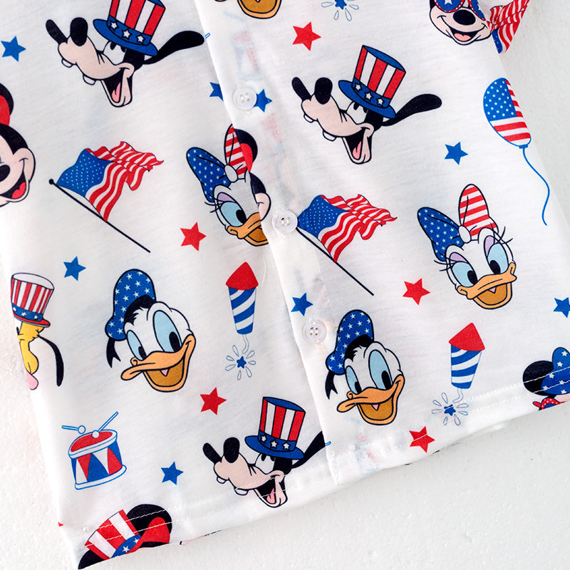 （In Stock）Boys Patriotic Cartoon Print Shirt