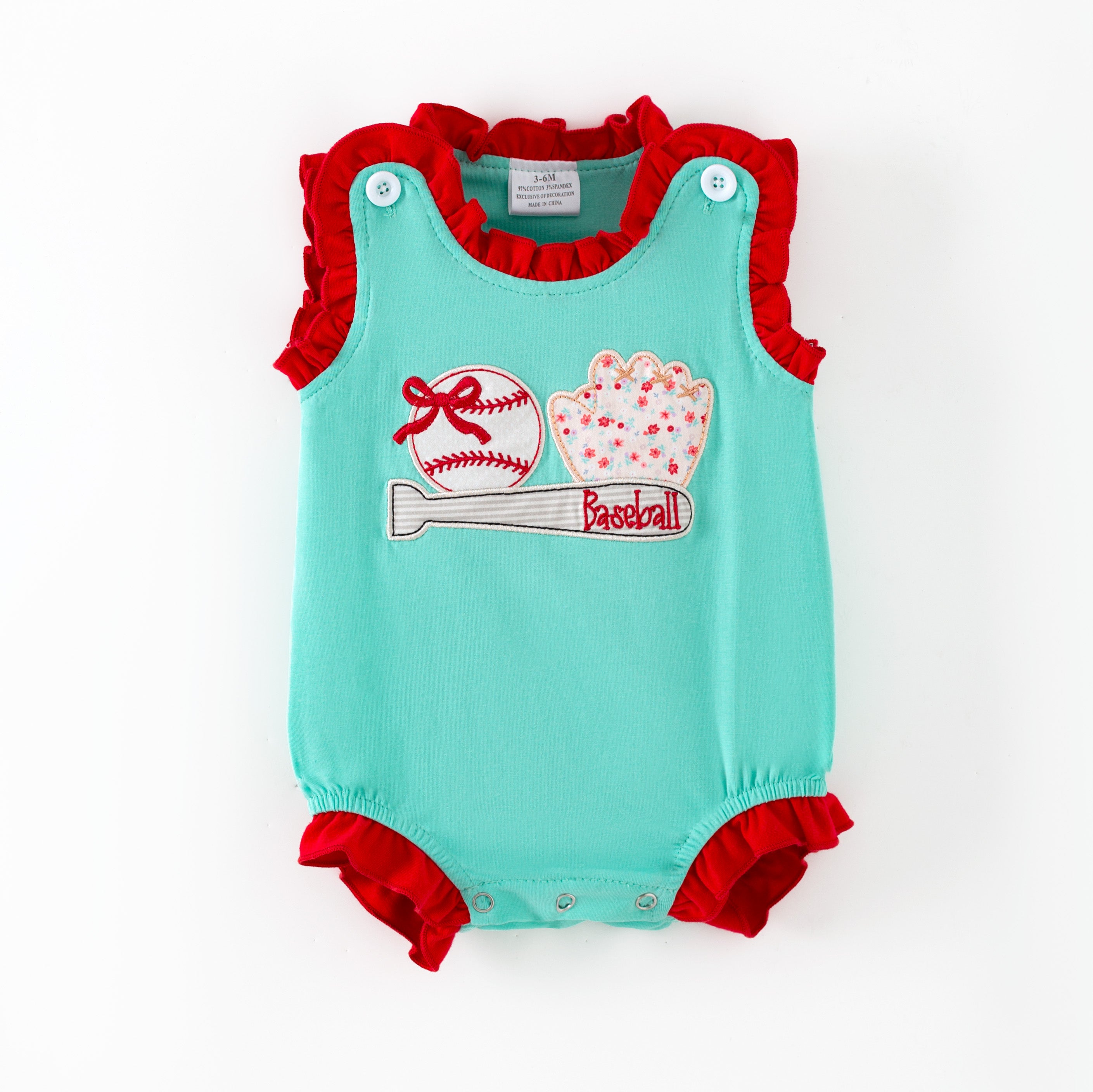 （In Stock）Siblings Spring&Summer Baseball Applique Shorts Set&Romper