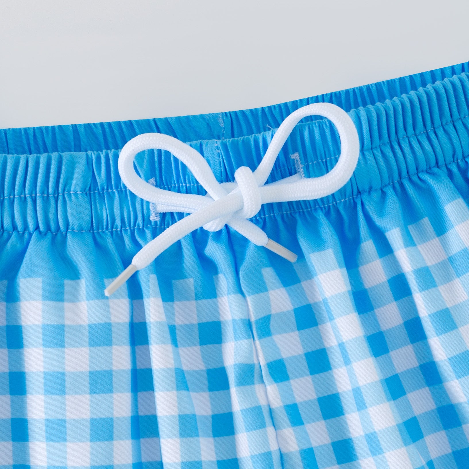 （In Stock）Boys Summer Blue Plaid Swimming Trunks