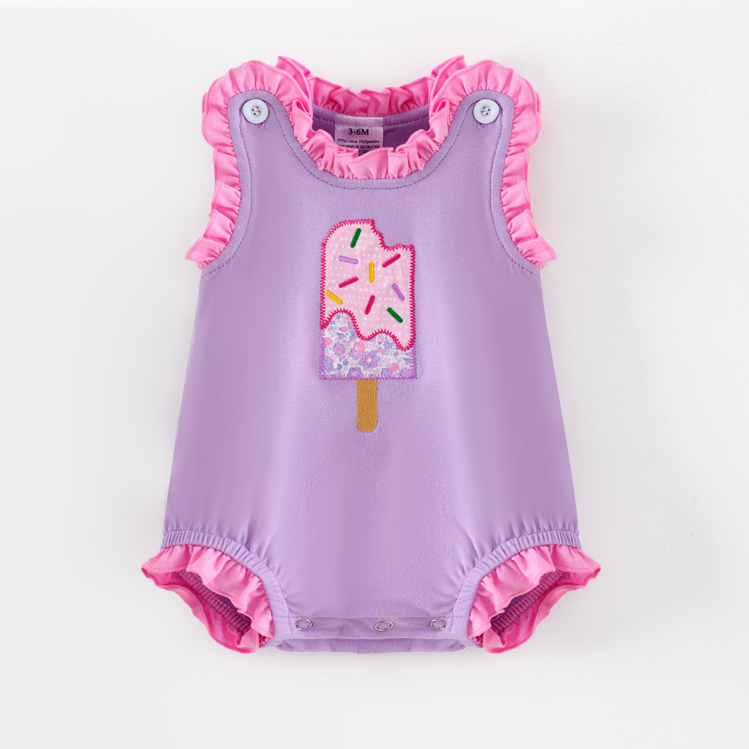 （In Stock）Sisters Spring&Summer Popsicle Applique Shorts Set&Romper