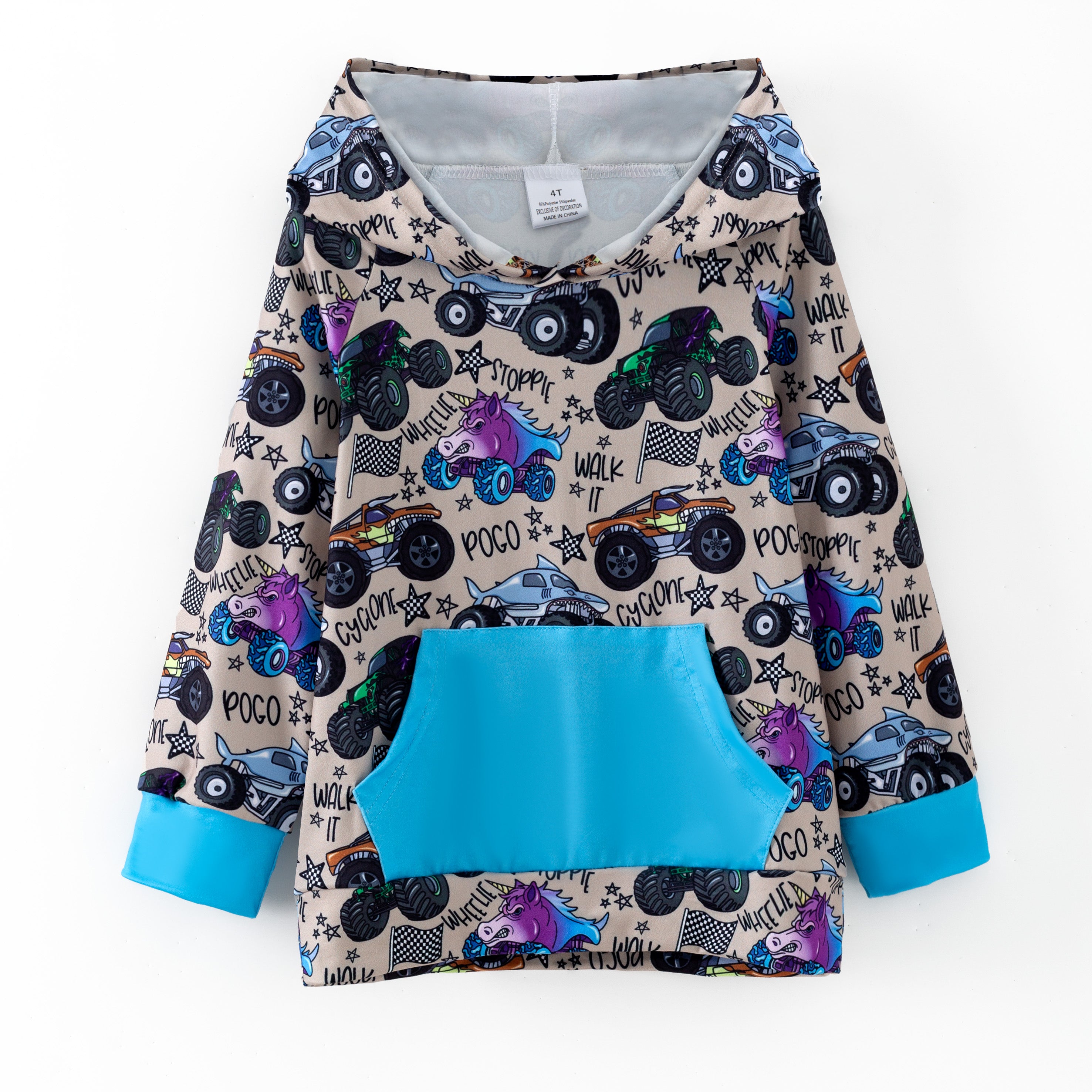 （Pre Order,Prepack Zone）Boys Spring&Summer Truck Print Hoodie（Mix Size）