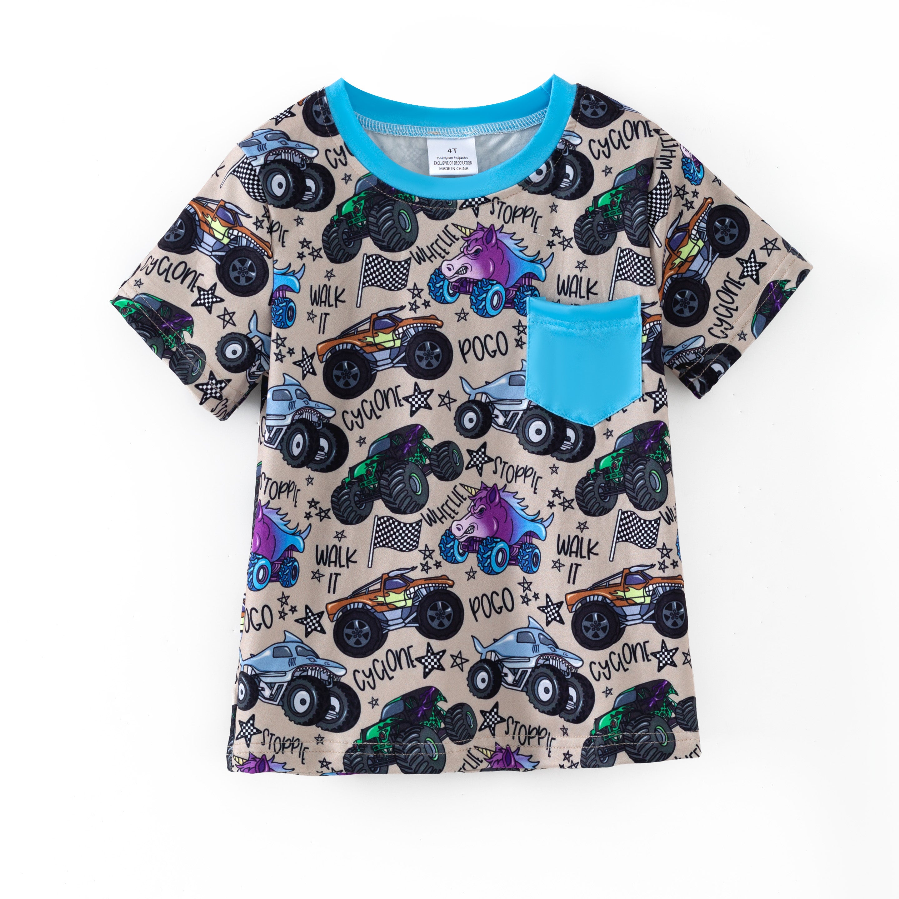 （Pre Order,Prepack Zone）Boys Spring&Summer Truck Print Hoodie（Mix Size）