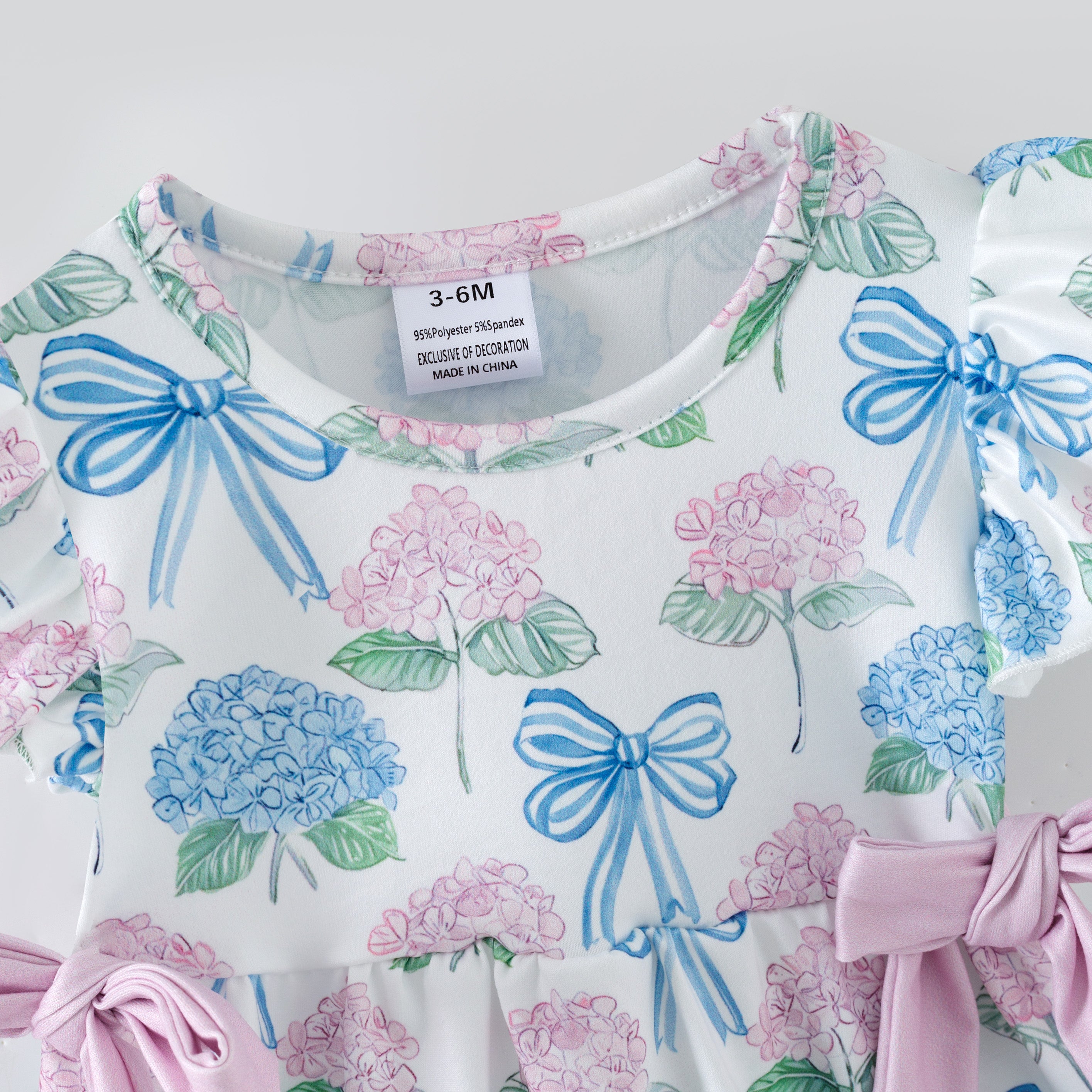 （Pre Order,Prepack Zone）Toddler Girls Bow Print Romper