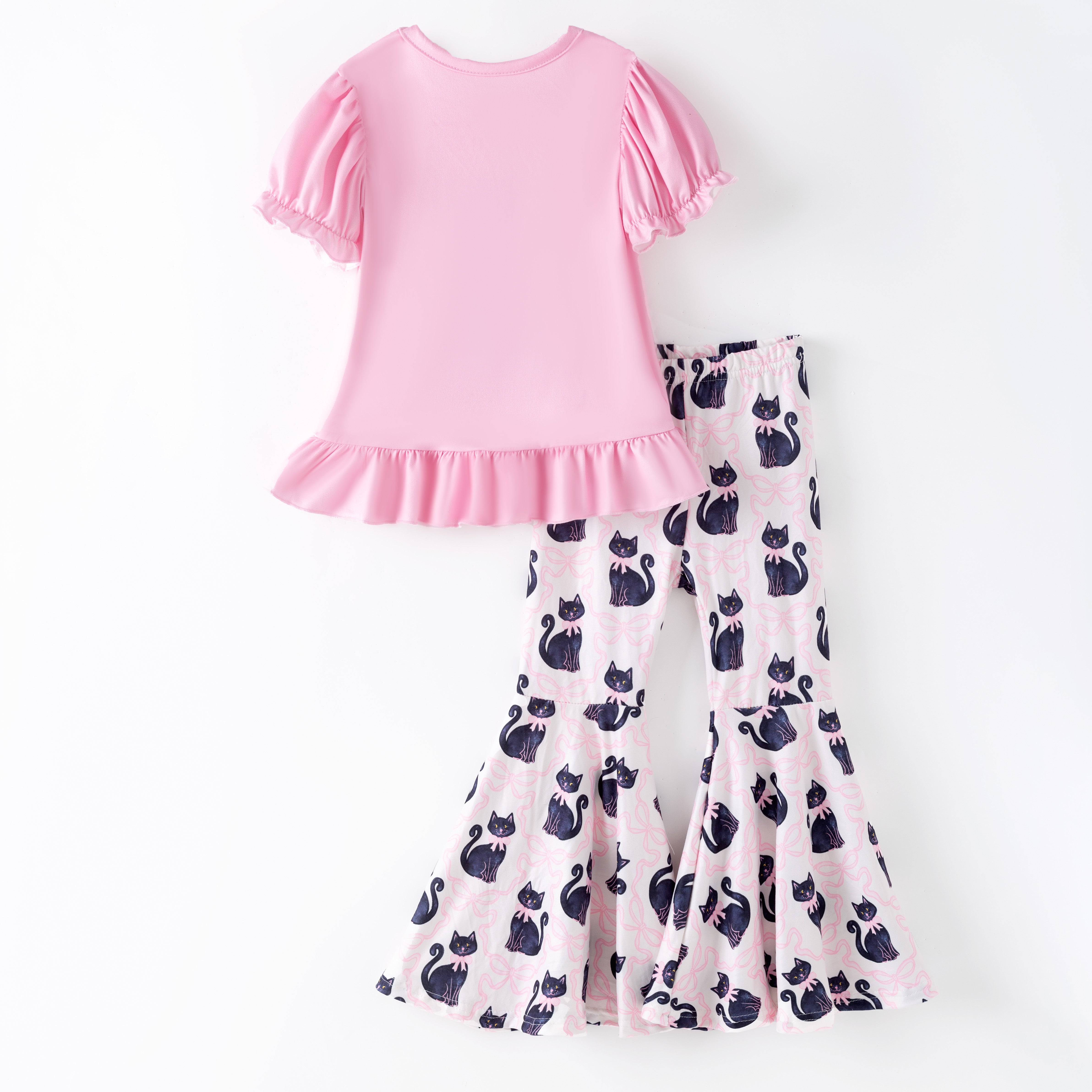 （Pre Order）Girls Halloween Cartoon Print Outfit Set