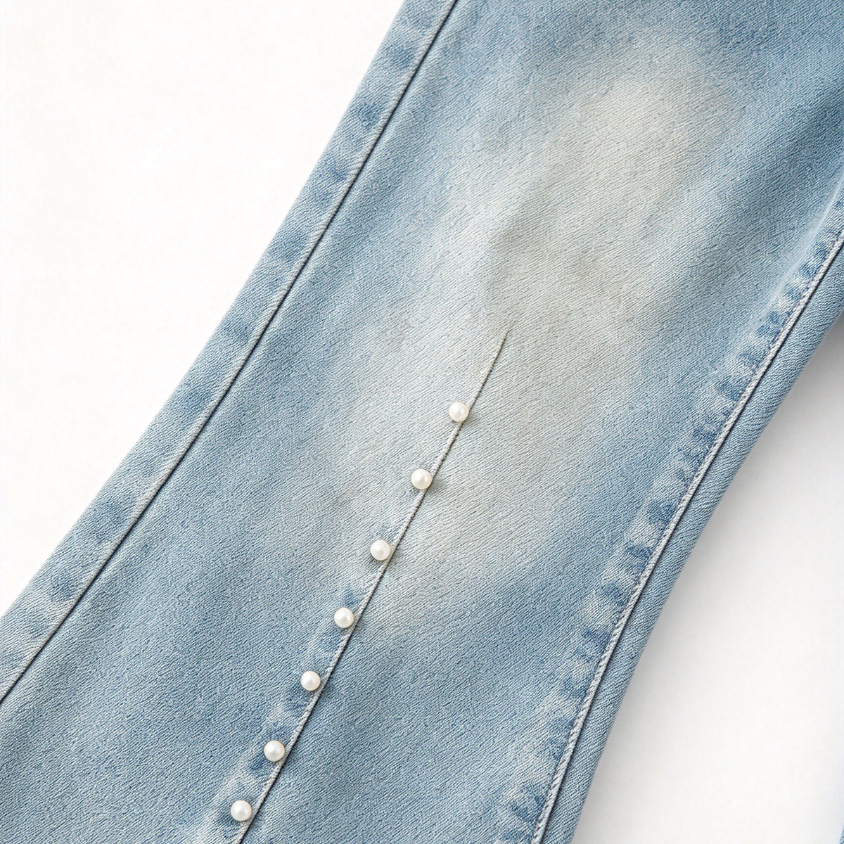 （In Stock）Girls Fall Blue Pearl Jeans