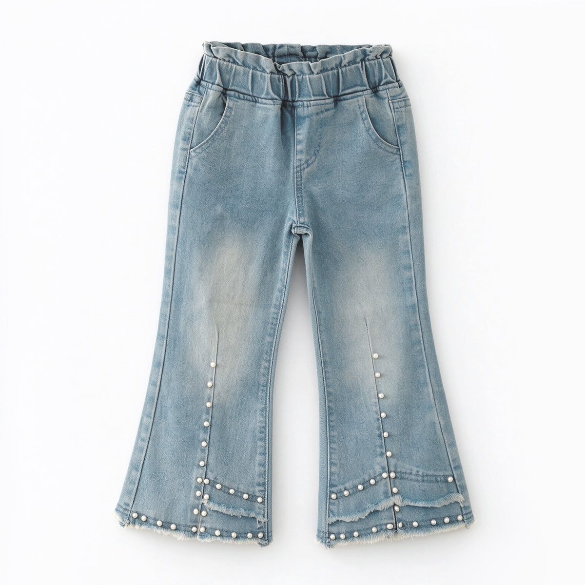 （In Stock）Girls Fall Blue Pearl Jeans