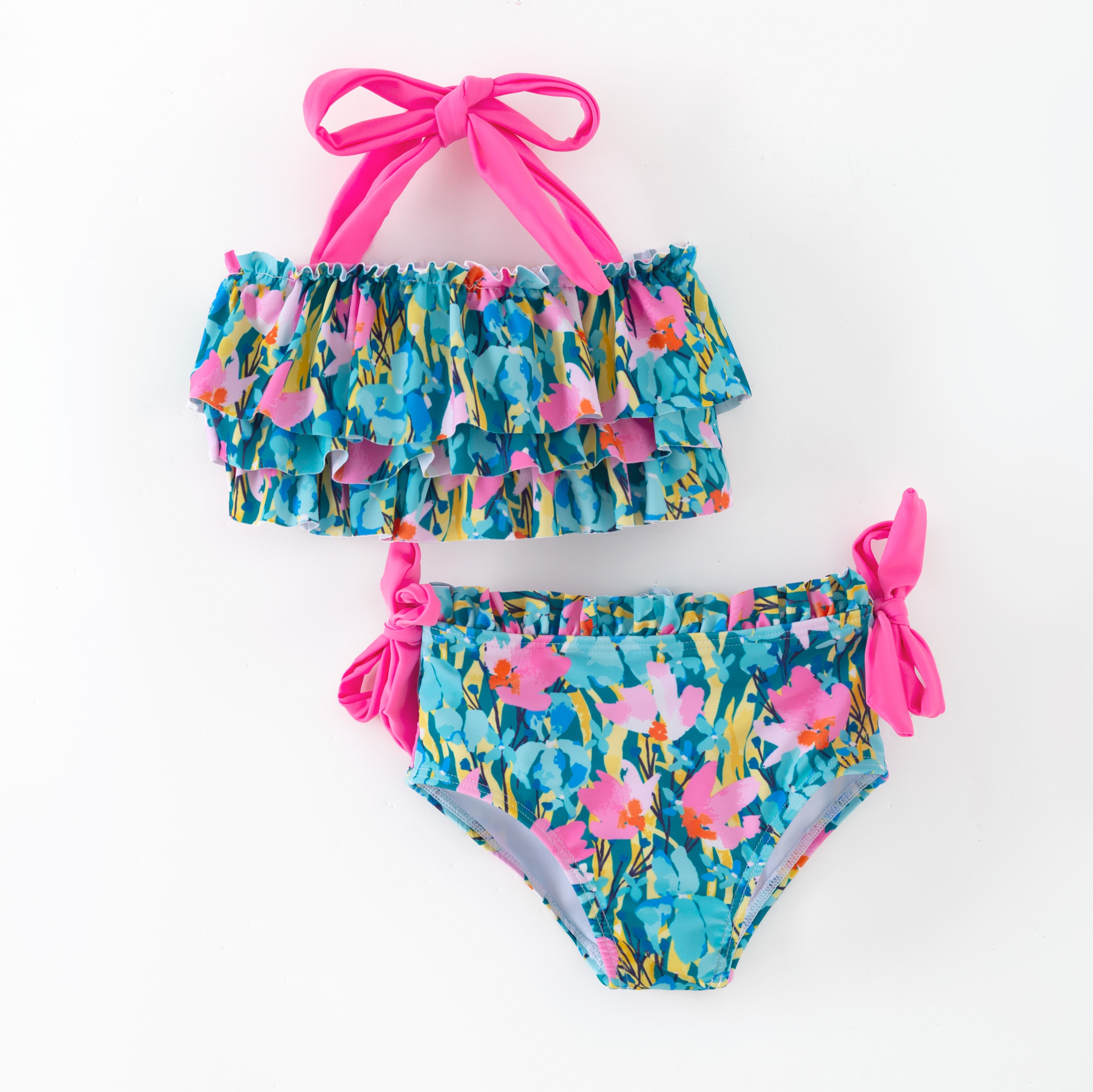 （In Stock）Girls Summer Floral Print Swimsuit