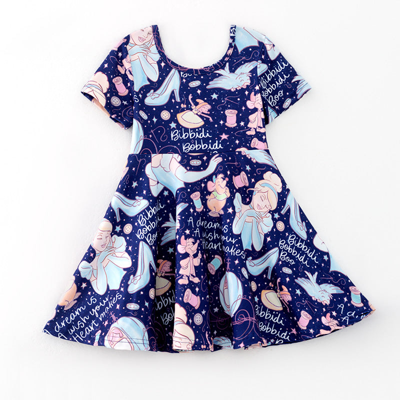 （In Stock）Girls Spring and Summer Princess Print Dress