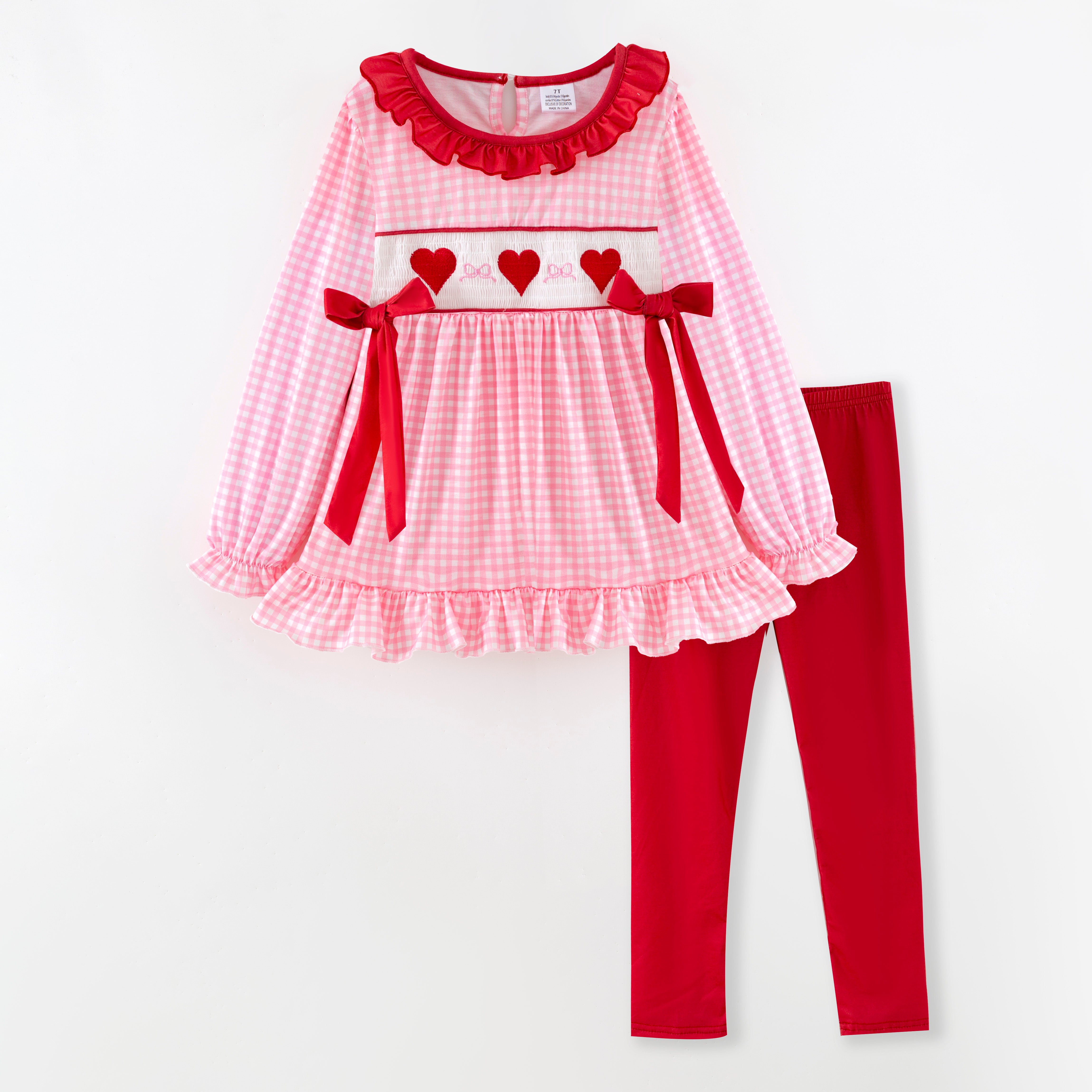 （Pre Order,Prepack Zone）Family Valentine's Day Embroidery Set&Romper（Mix Size）