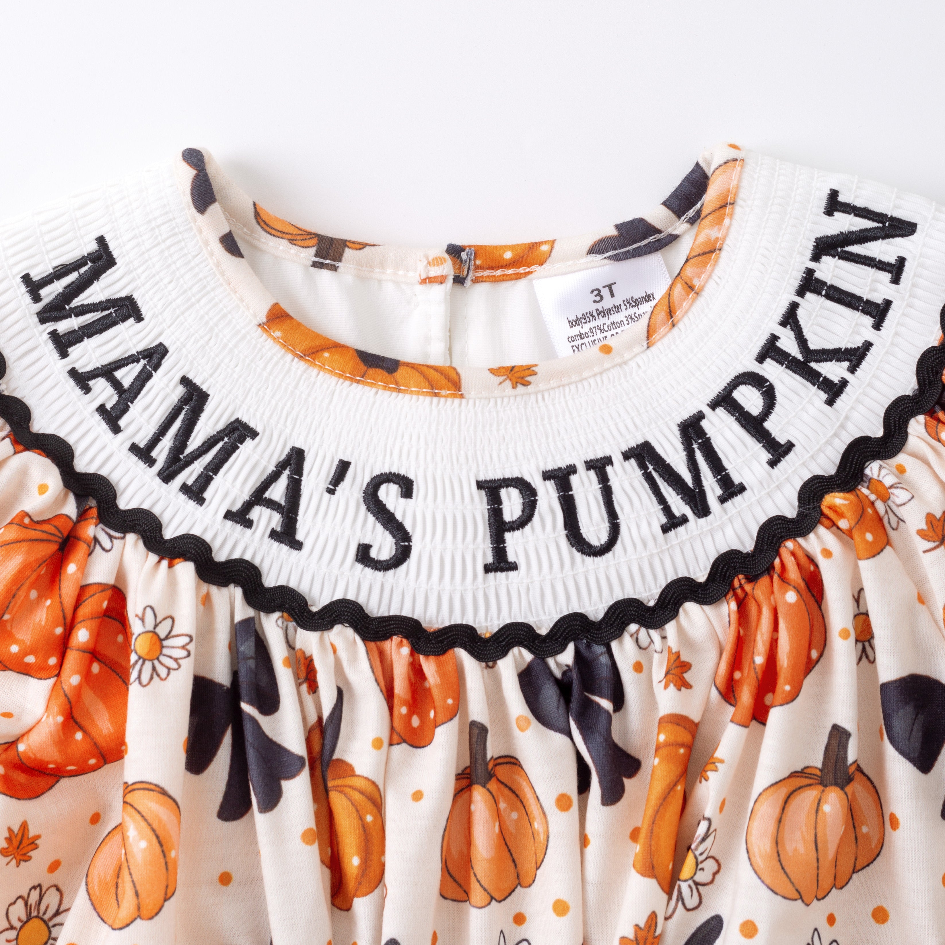 （Pre Order）Girls Halloween Embroidery Smocked Dress＆Romper