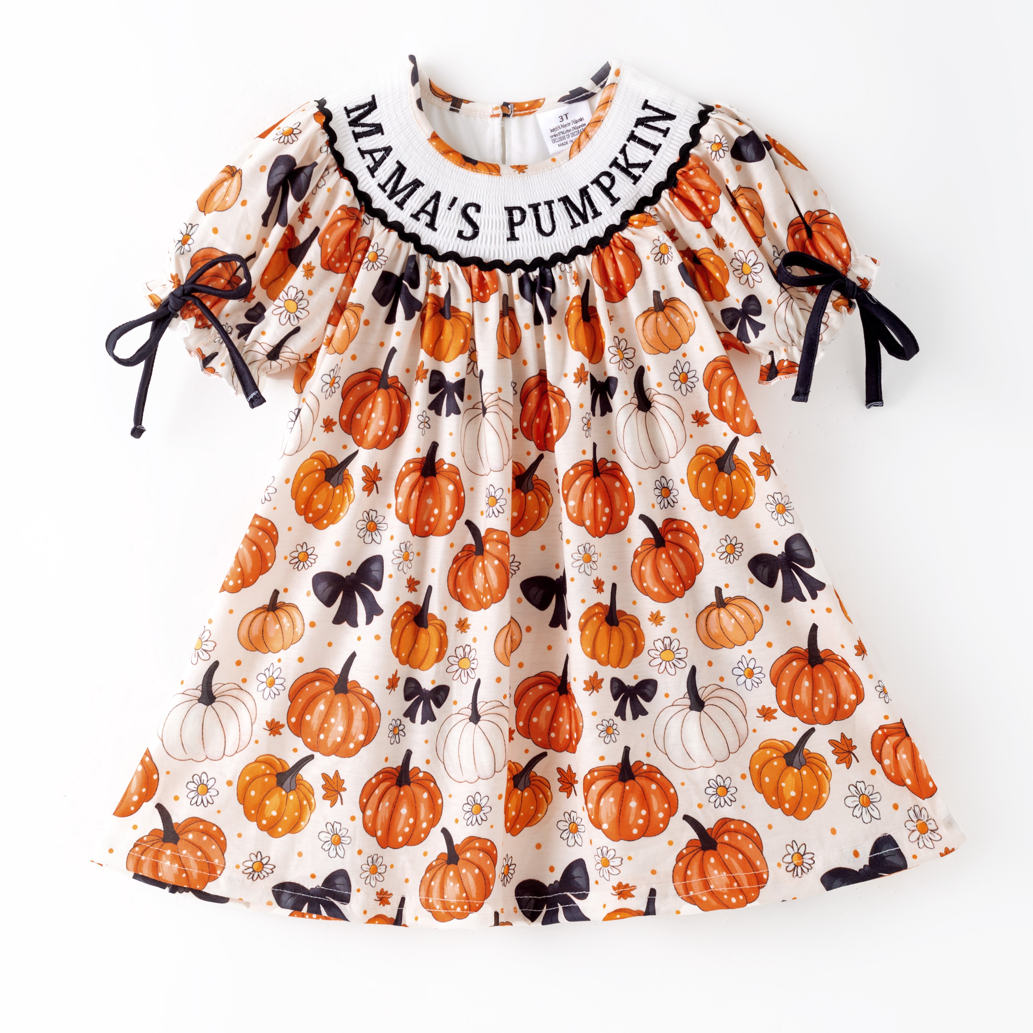 （Pre Order）Girls Halloween Embroidery Smocked Dress＆Romper