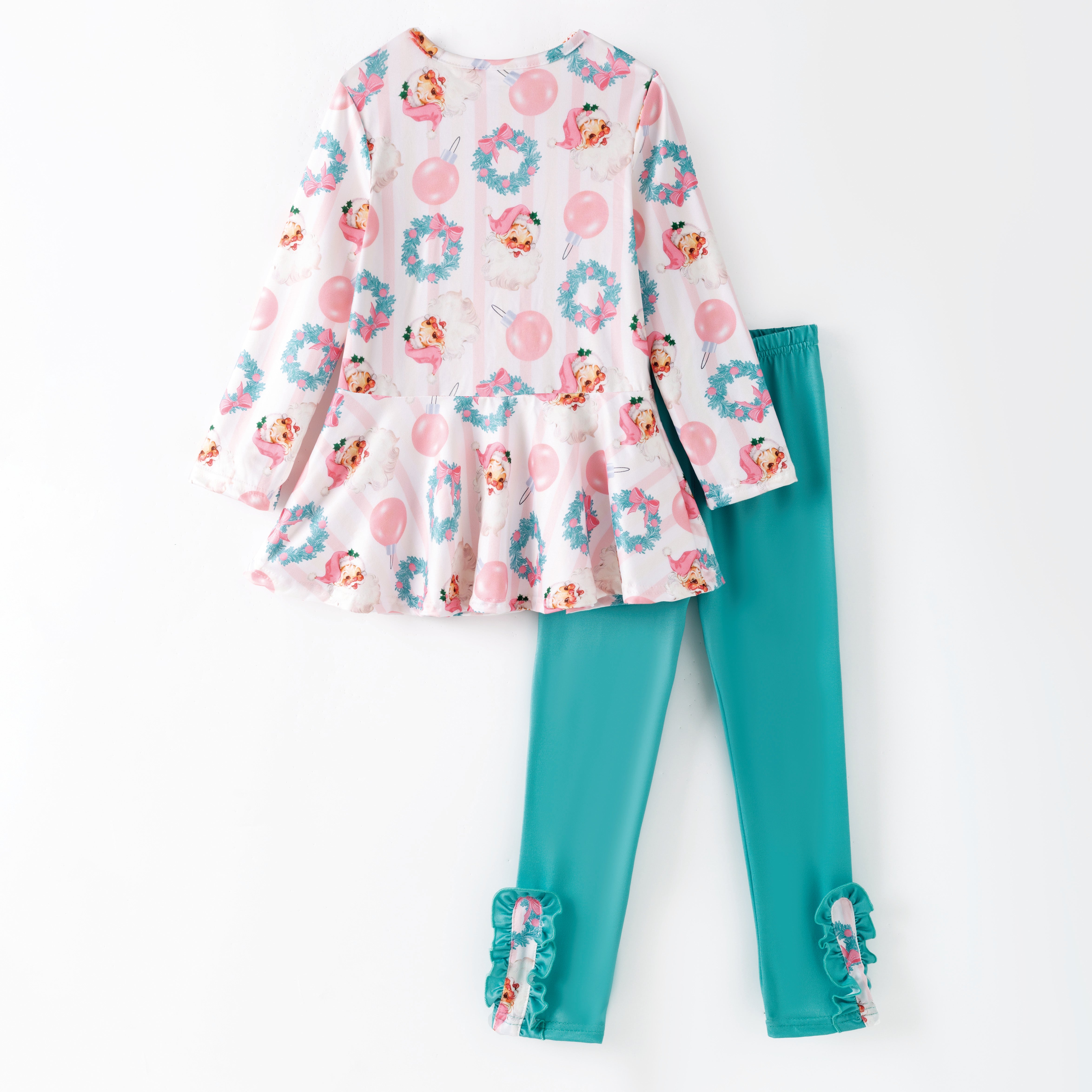（Pre Order）Girls Christmas Cartoon Print Outfit Set