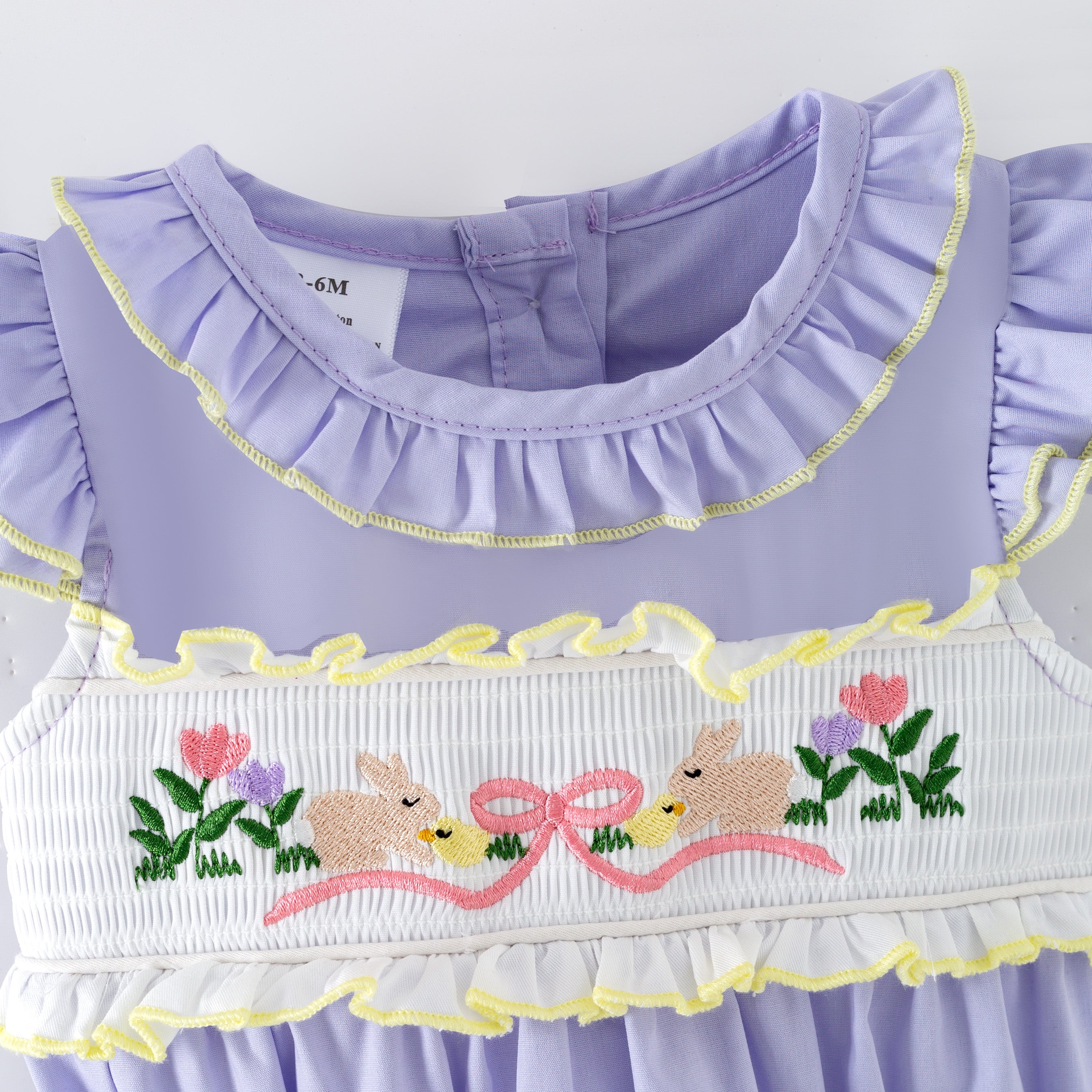 （In Stock）Sisters Easter Bunny Embroidery Smocked Dress&Romper