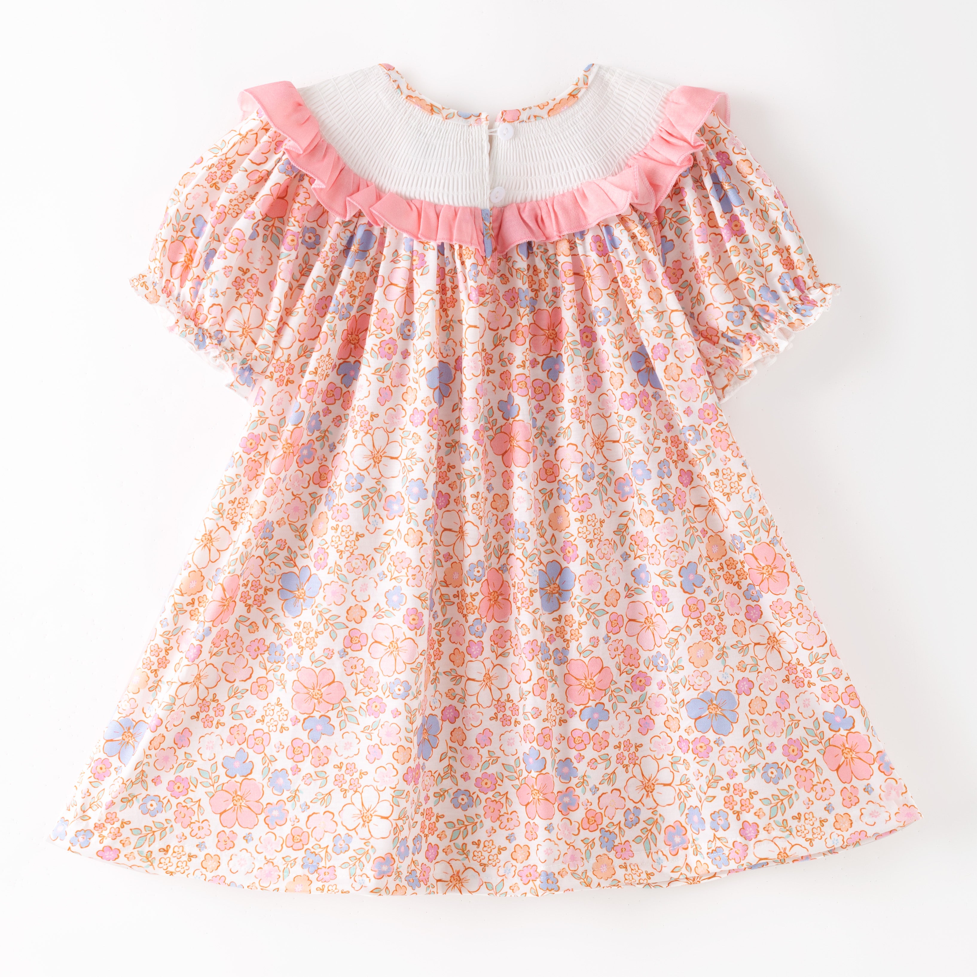 （Pre Order）Sisters Fall Pumpkin Embroidery Smocked Dress＆Romper