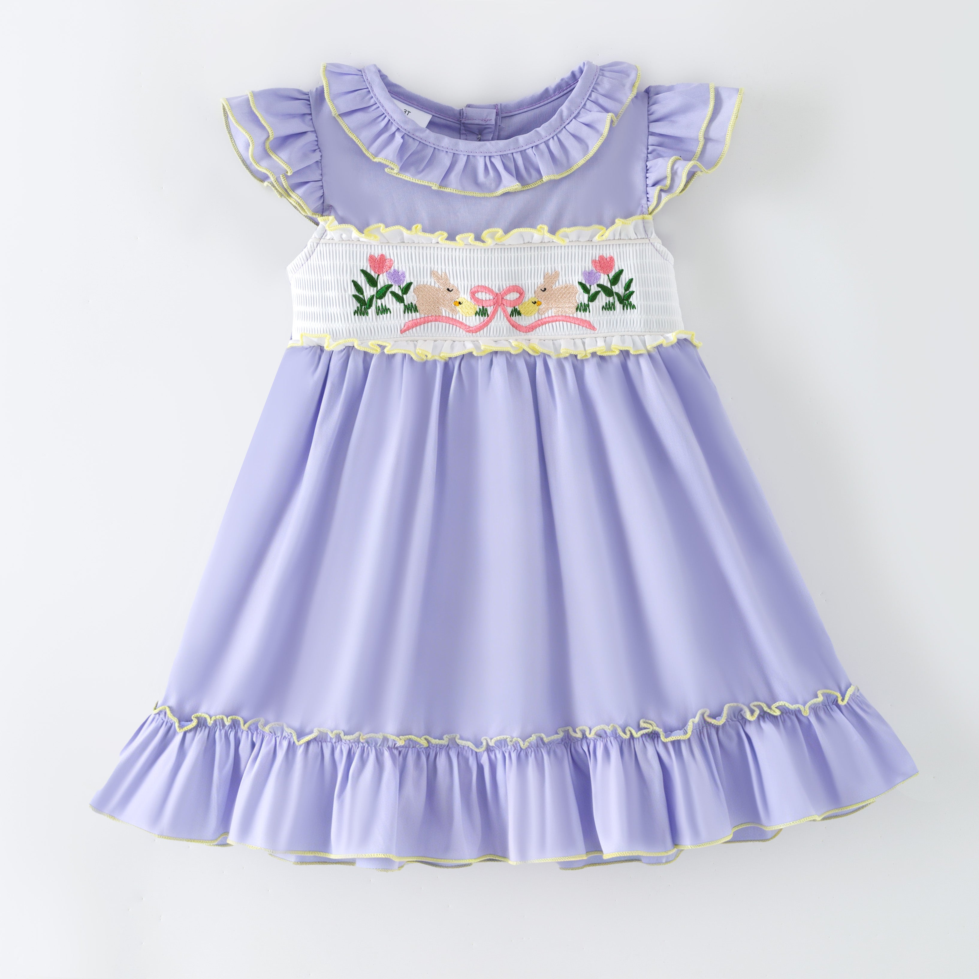 （In Stock）Sisters Easter Bunny Embroidery Smocked Dress&Romper