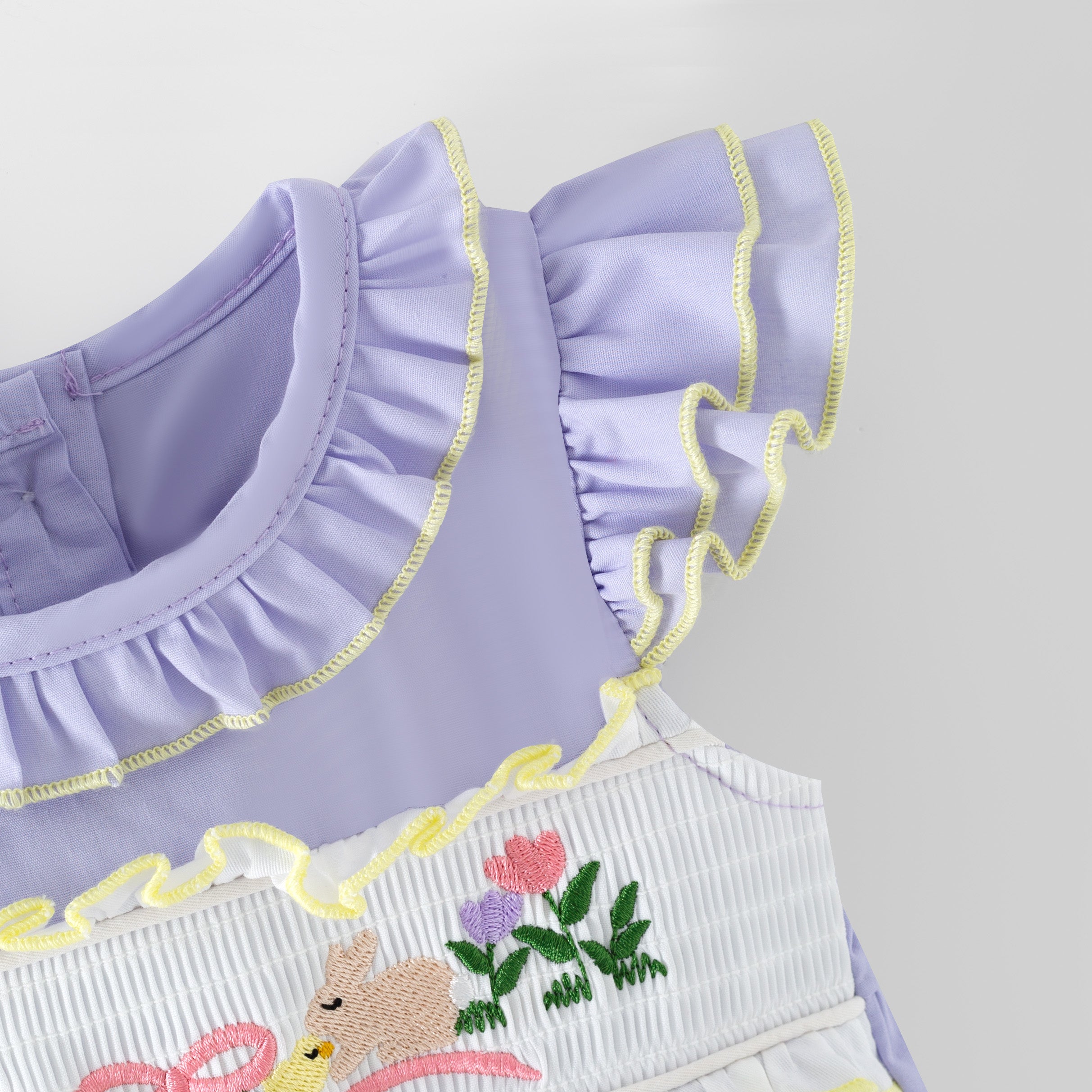 （In Stock）Sisters Easter Bunny Embroidery Smocked Dress&Romper
