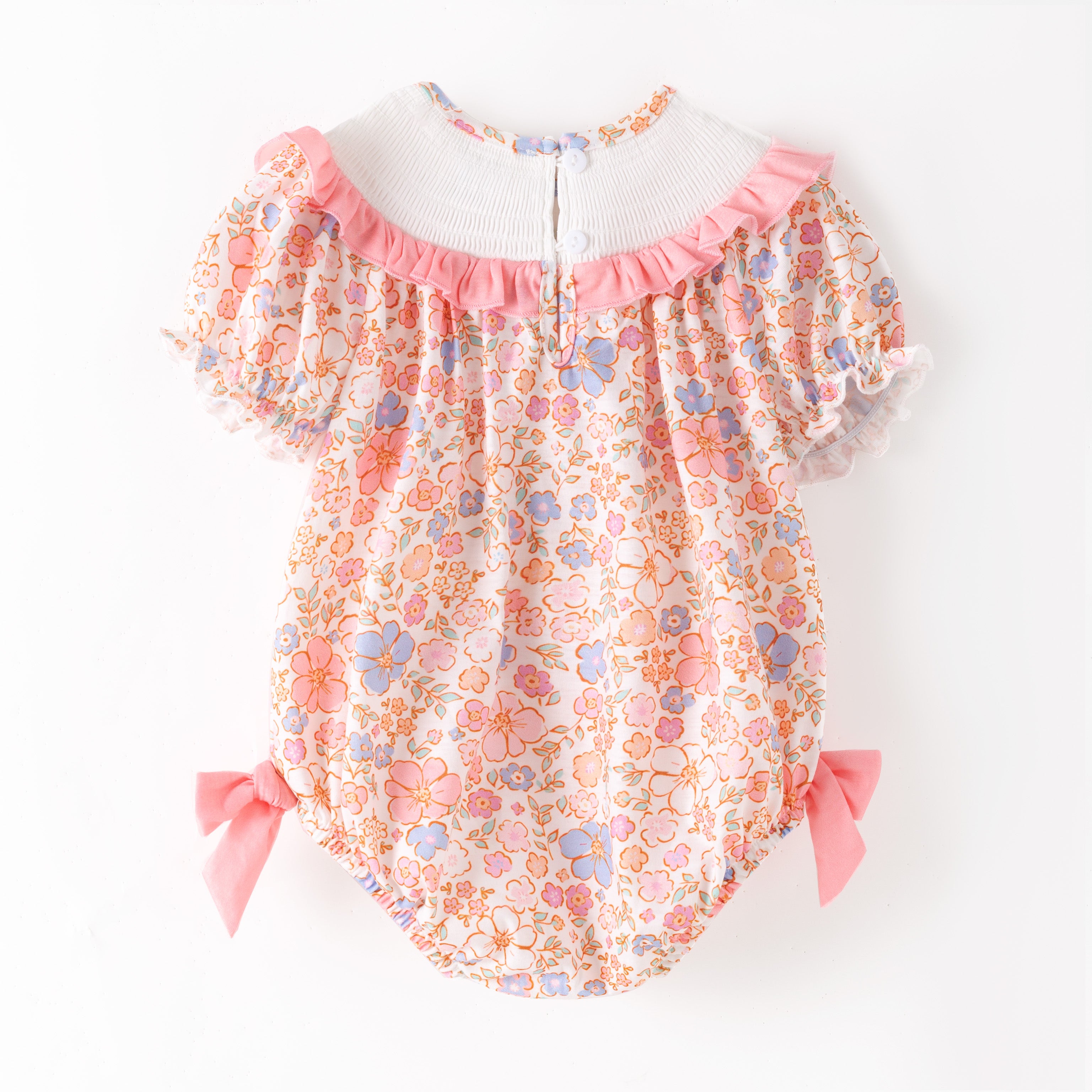 （Pre Order）Sisters Fall Pumpkin Embroidery Smocked Dress＆Romper
