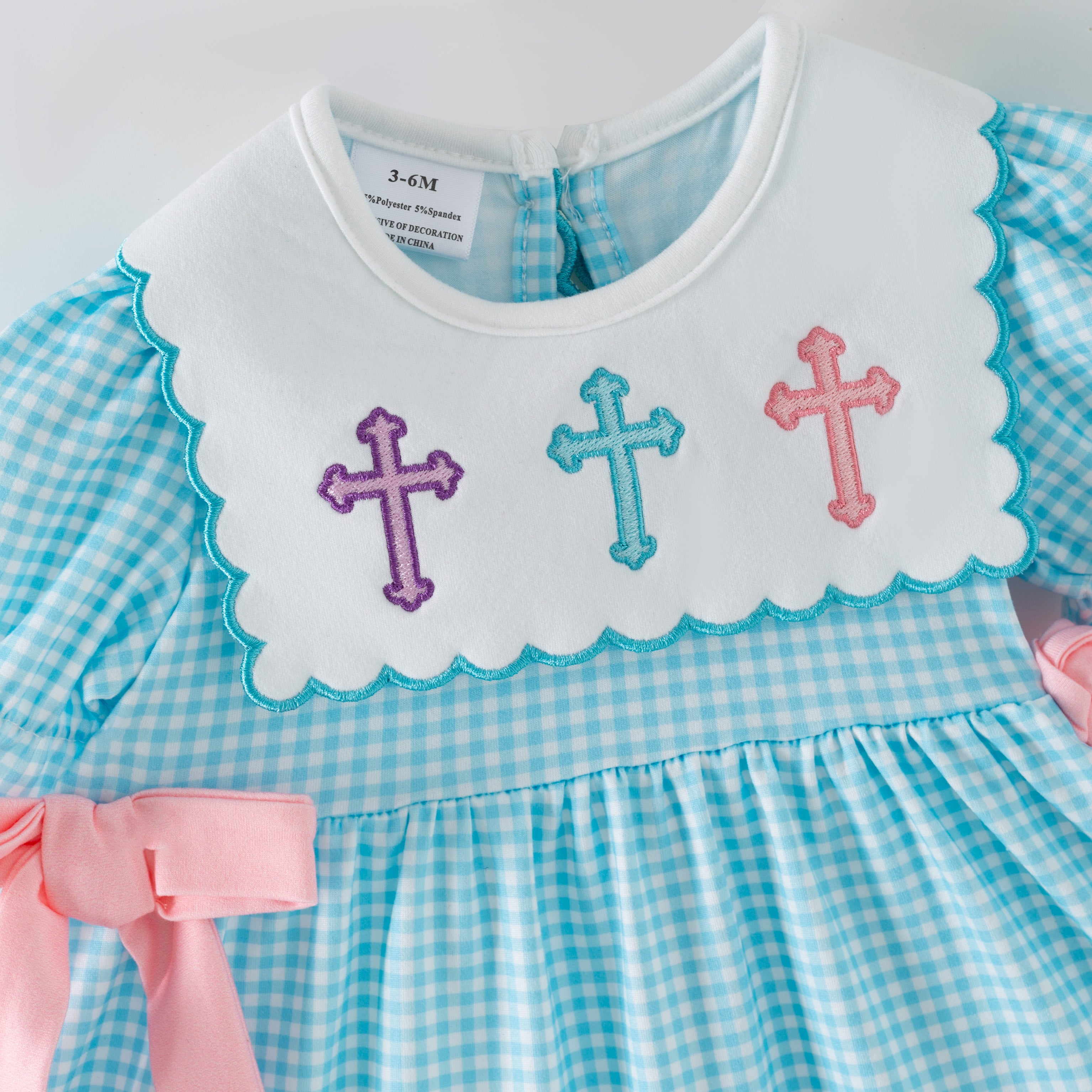 （In Stock）Siblings Easter Cross Embroidery Dress,Bloomer Set&Romper