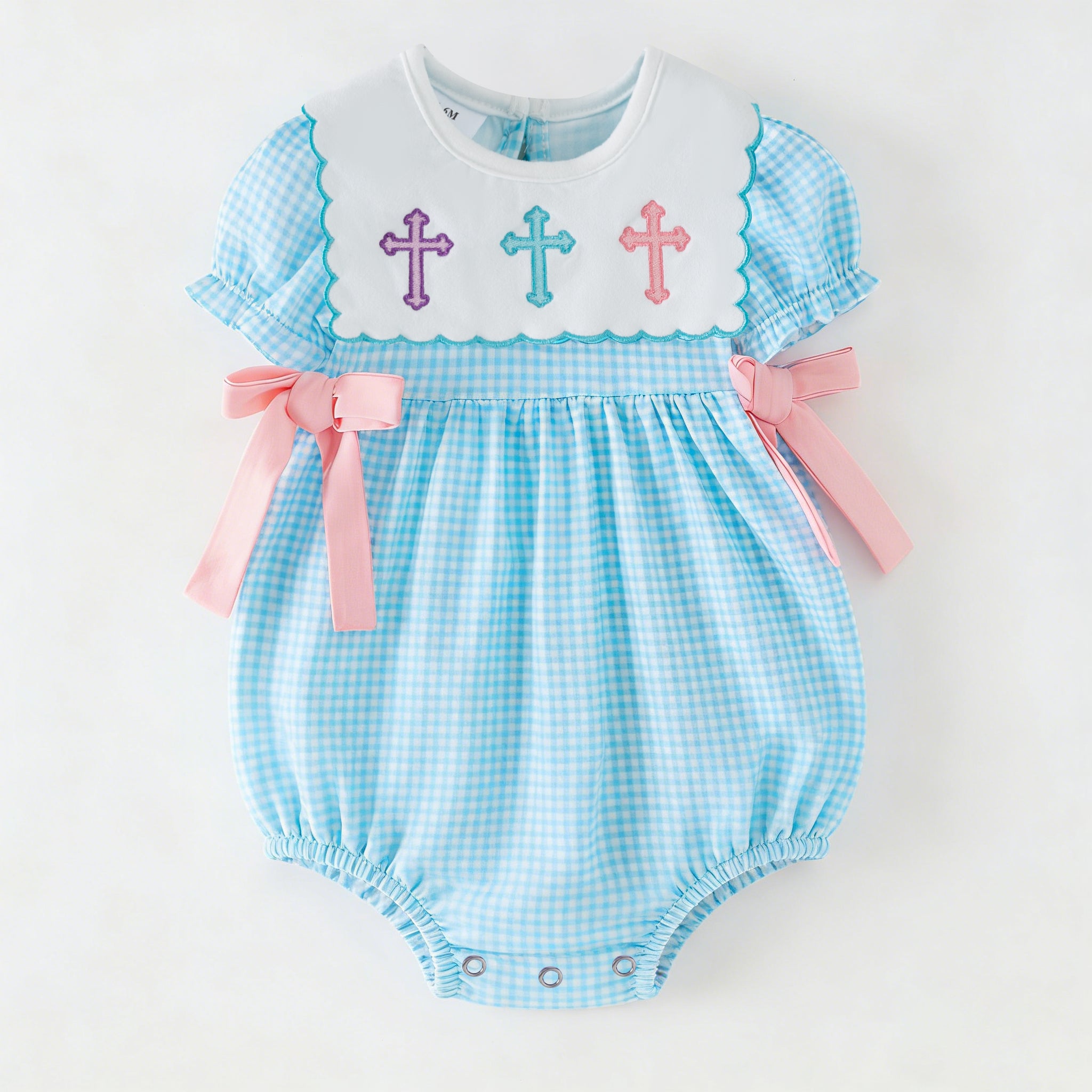 （In Stock）Siblings Easter Cross Embroidery Dress,Bloomer Set&Romper