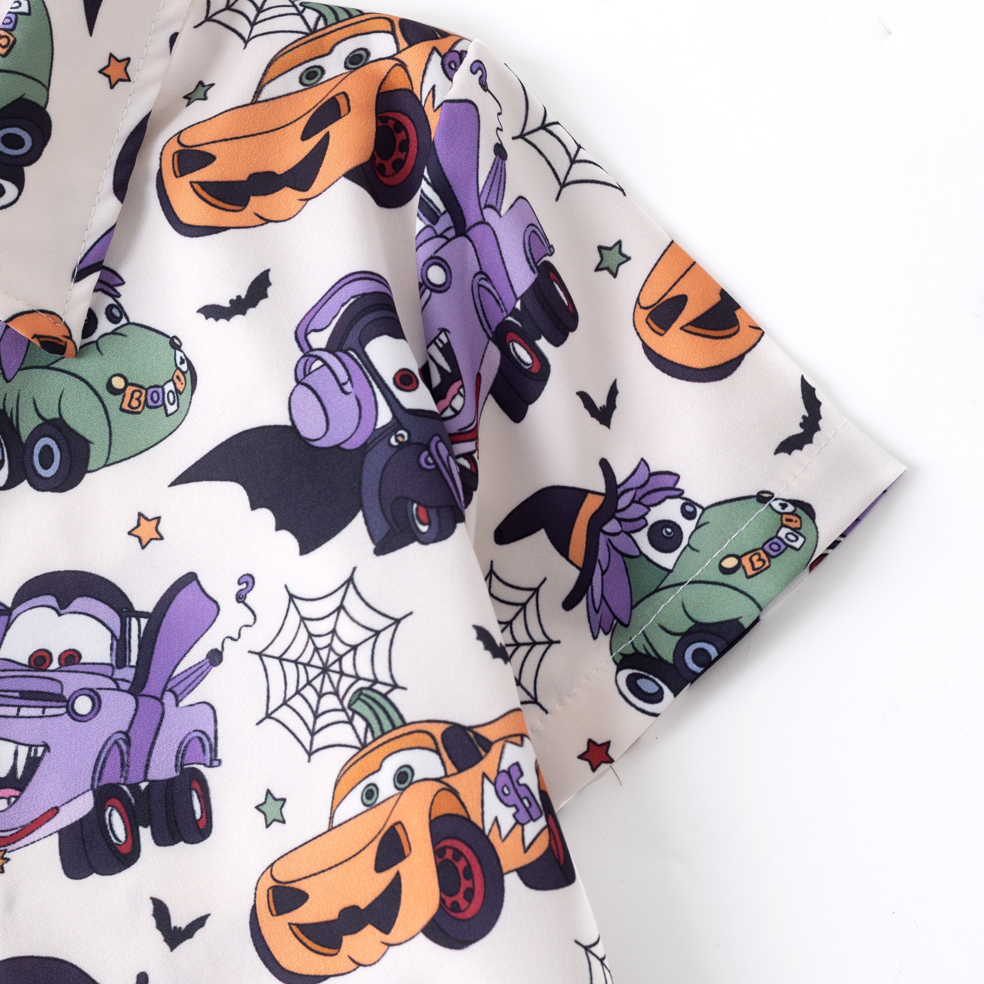 （Pre Order）Boys Halloween Pumpkin Print Four-way Stretch Shirt