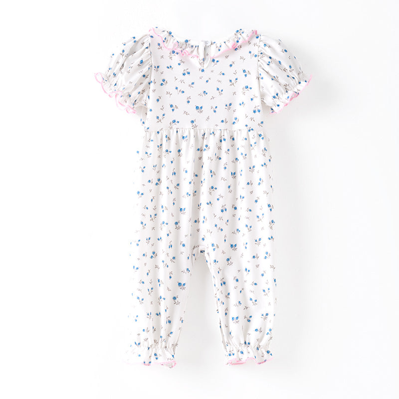 （In Stock）Toddler Girls Thanksgiving Turkey&Pumpkin Embroidery Romper