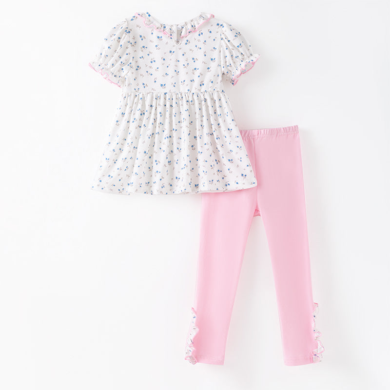 （In Stock）Toddler Girls Thanksgiving Turkey&Pumpkin Embroidery Outfit Set