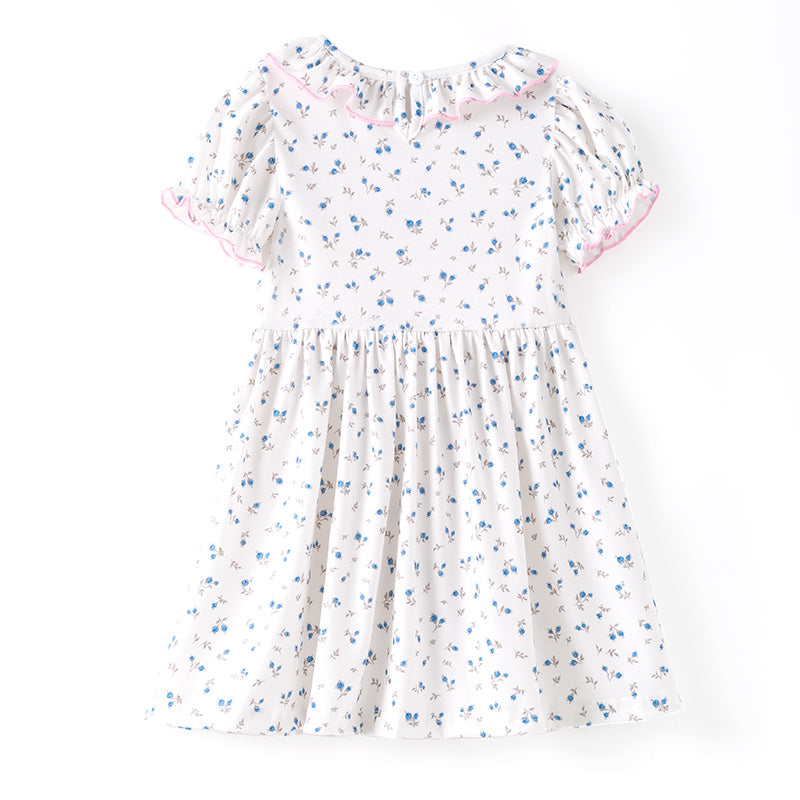 （In Stock）Toddler Girls Thanksgiving Turkey&Pumpkin Embroidery Dress