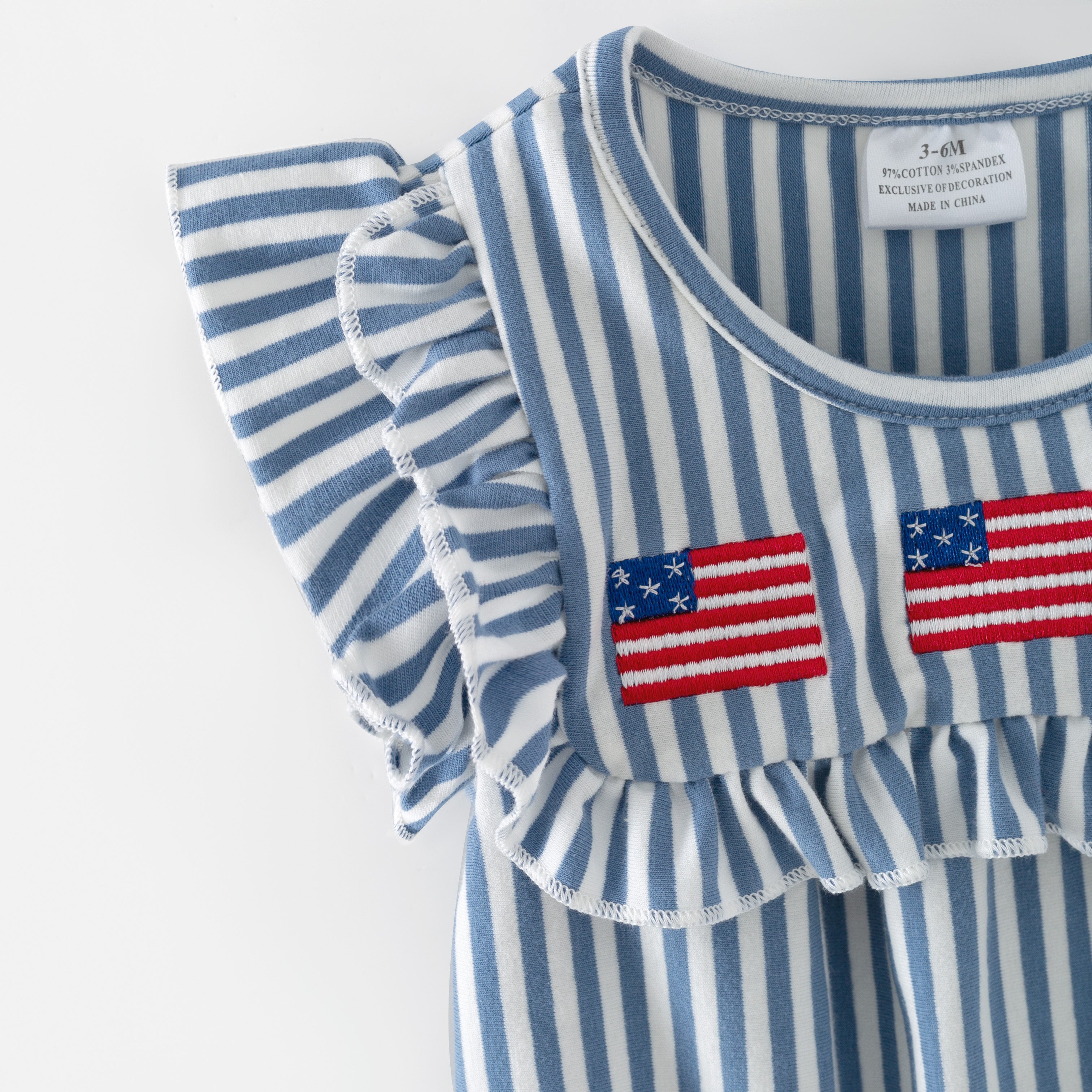 （In Stock）Siblings Patriotic Embroidery Dress&Romper