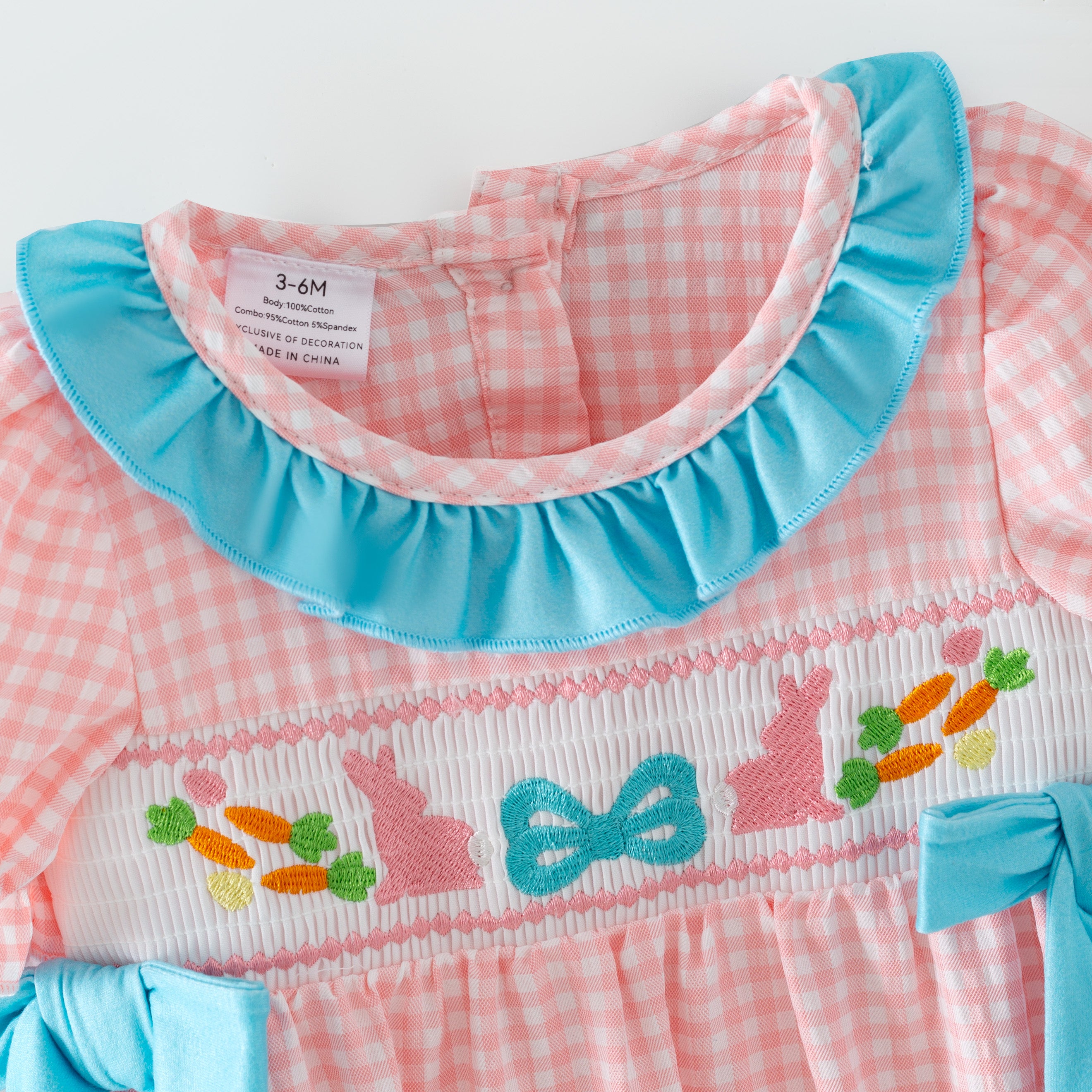 （In Stock）Sisters Easter Bunny Embroidery Smocked Shorts Set&Romper