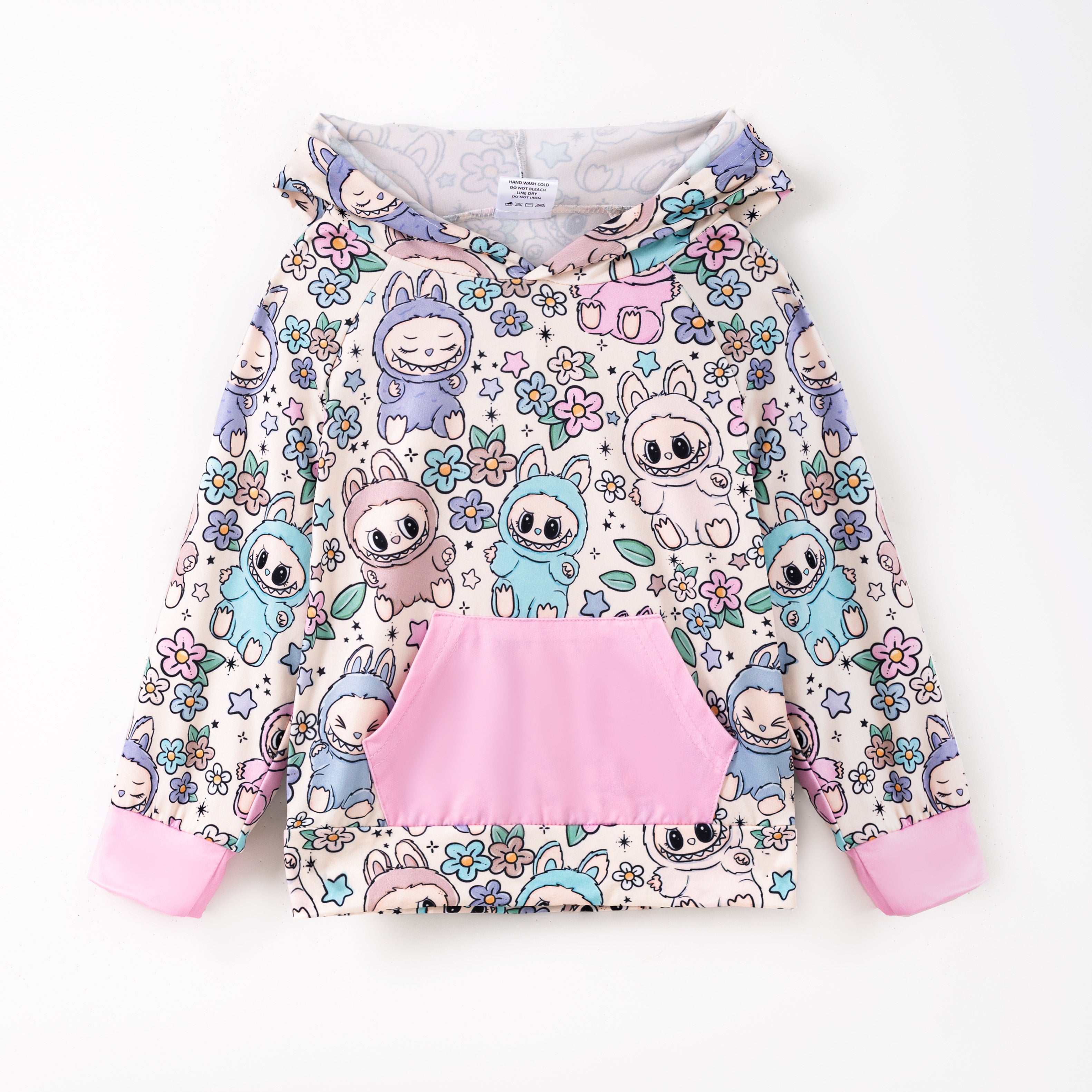 （Pre Order,Prepack Zone）Girls Cartoon LBB Print Hoodie