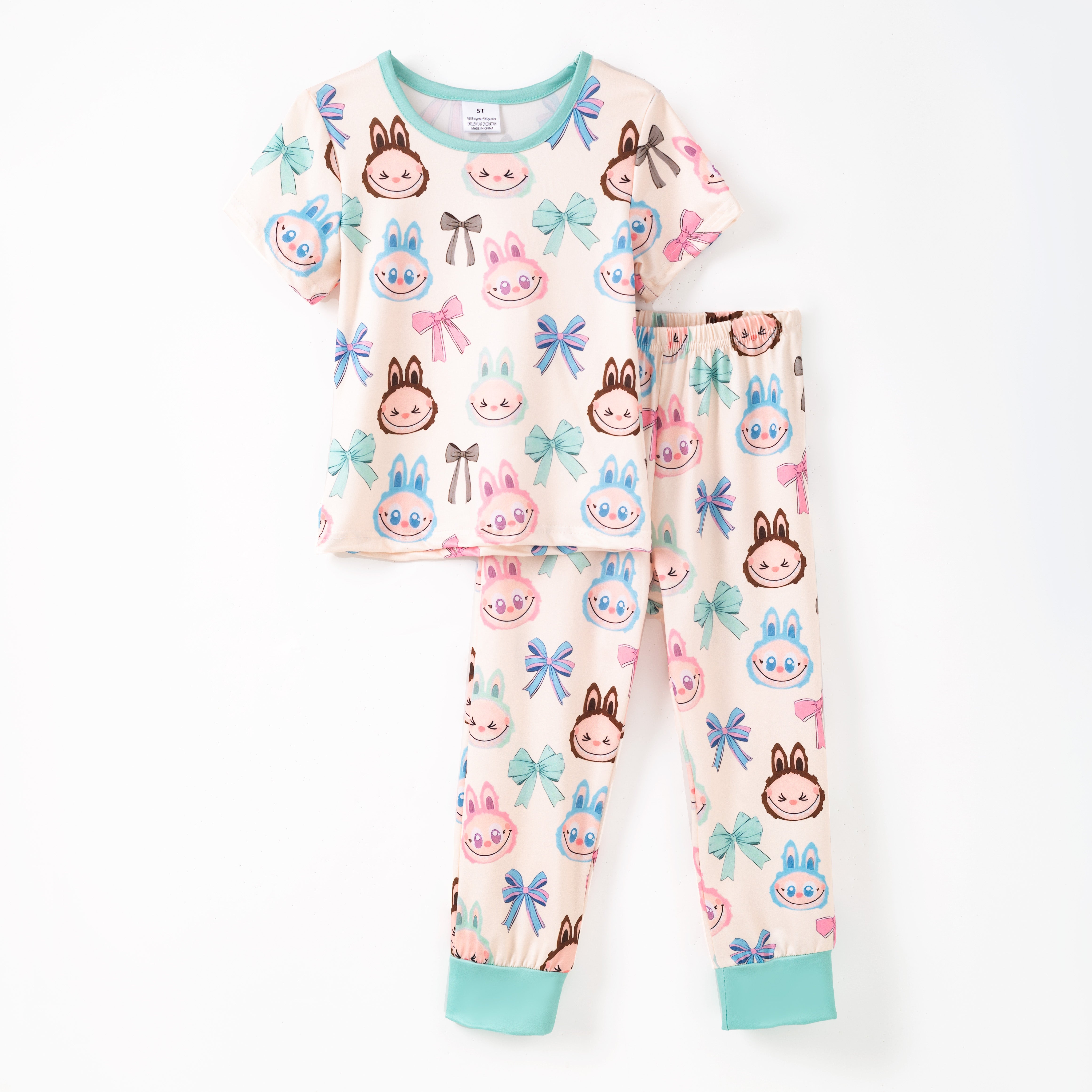 （Pre Order）Girls Summer Cartoon Print Pajamas